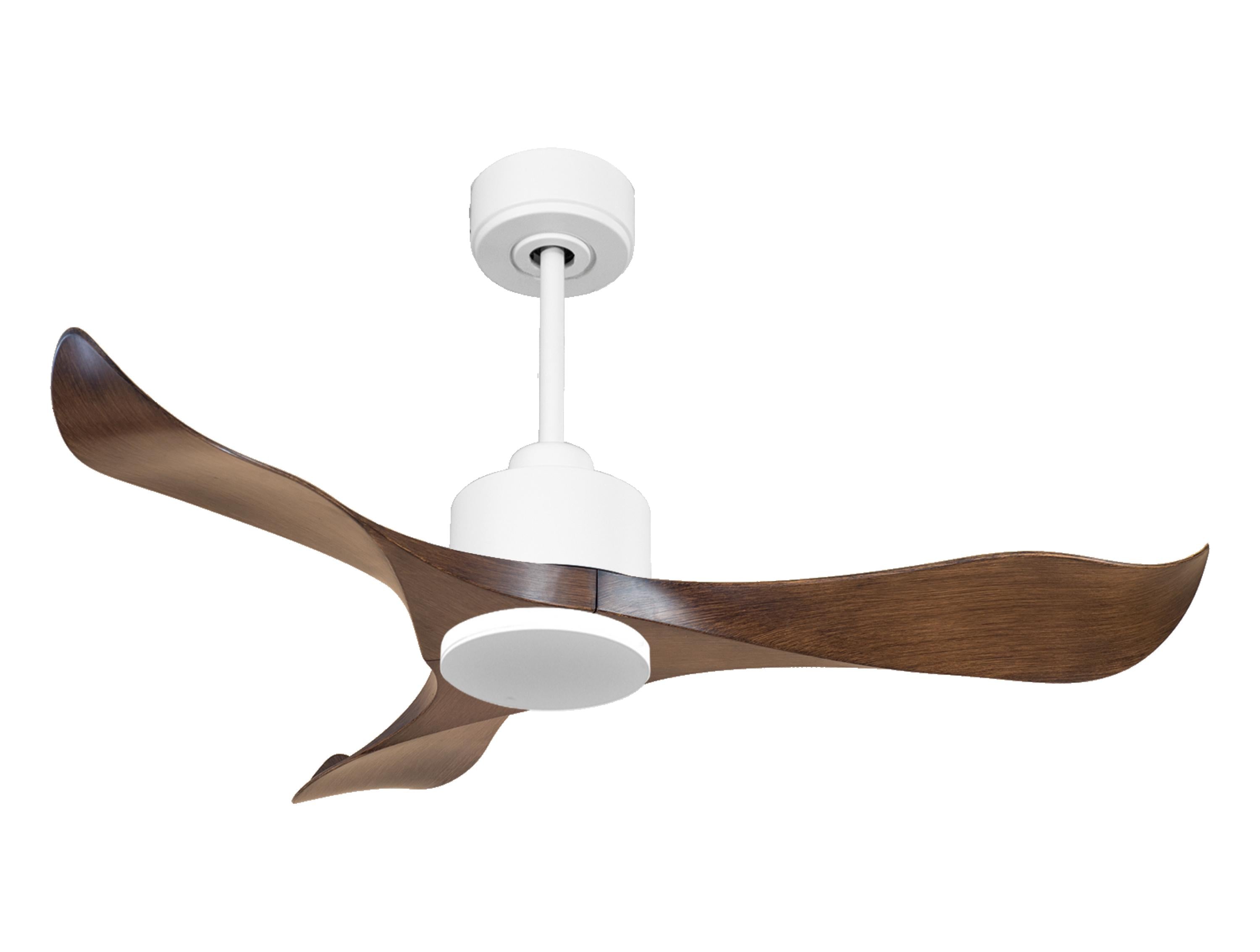 Ventilatore da soffitto Reversibile Termostato Wifi Motore CC Tetti inclinati Telecomando Adattatore 2/3 lame Hypersilence Memoria