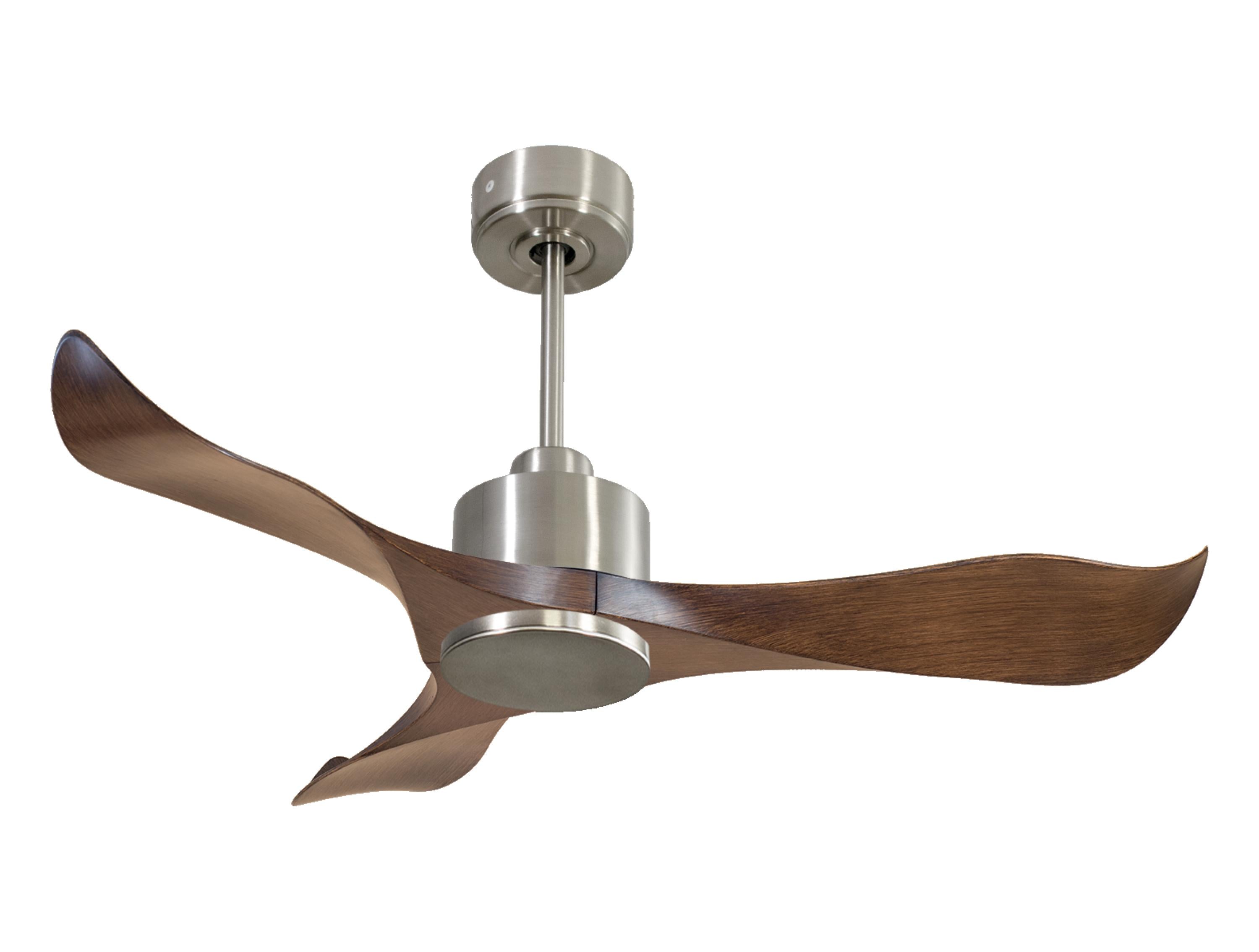 Ventilatore da soffitto Reversibile Termostato Wifi Motore CC Tetti inclinati Telecomando Adattatore 2/3 lame Hypersilence Memoria