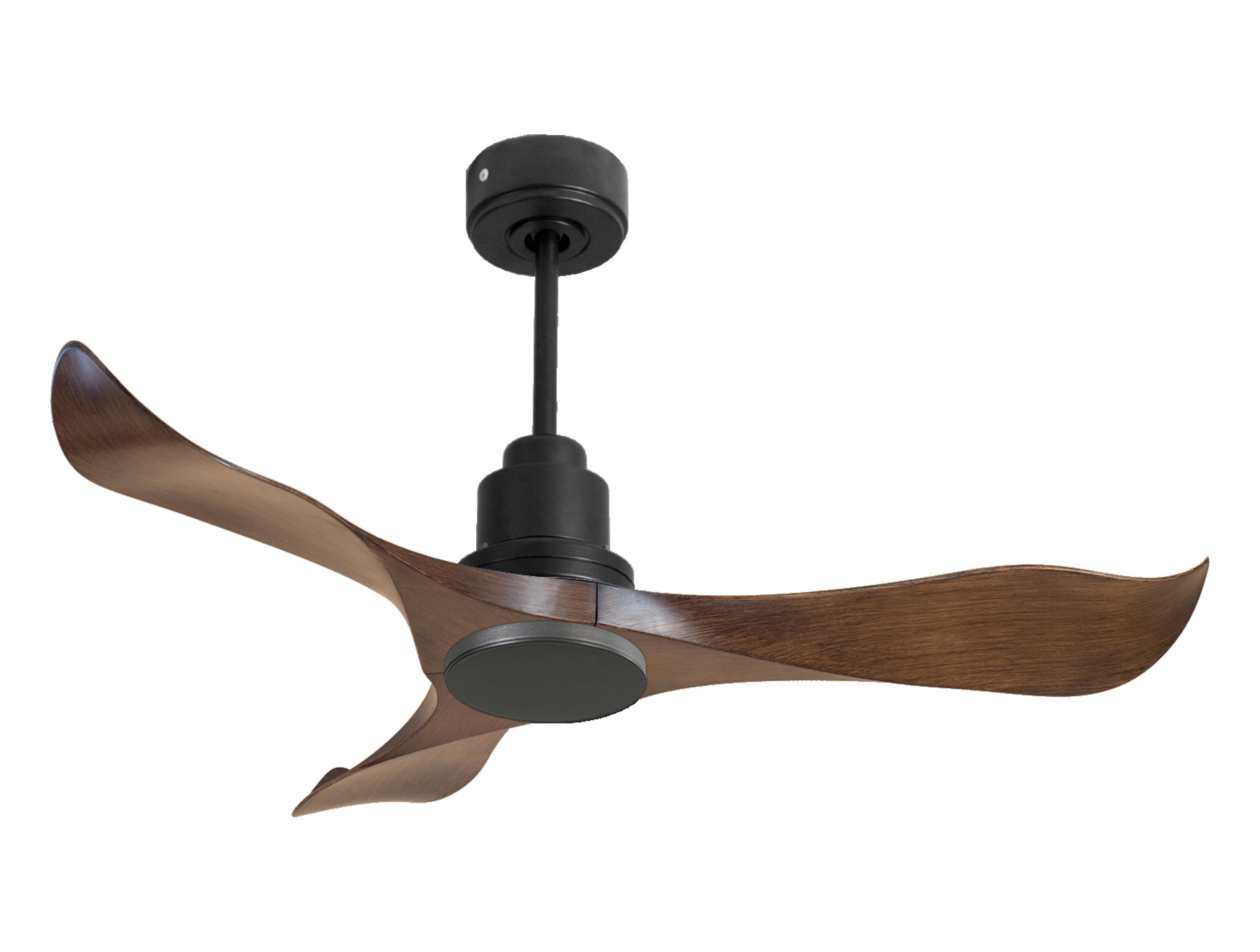 Ventilatore da soffitto Reversibile Termostato Wifi Motore CC Tetti inclinati Telecomando Adattatore 2/3 lame Hypersilence Memoria Shopify Vendible (AUTOMATICO)