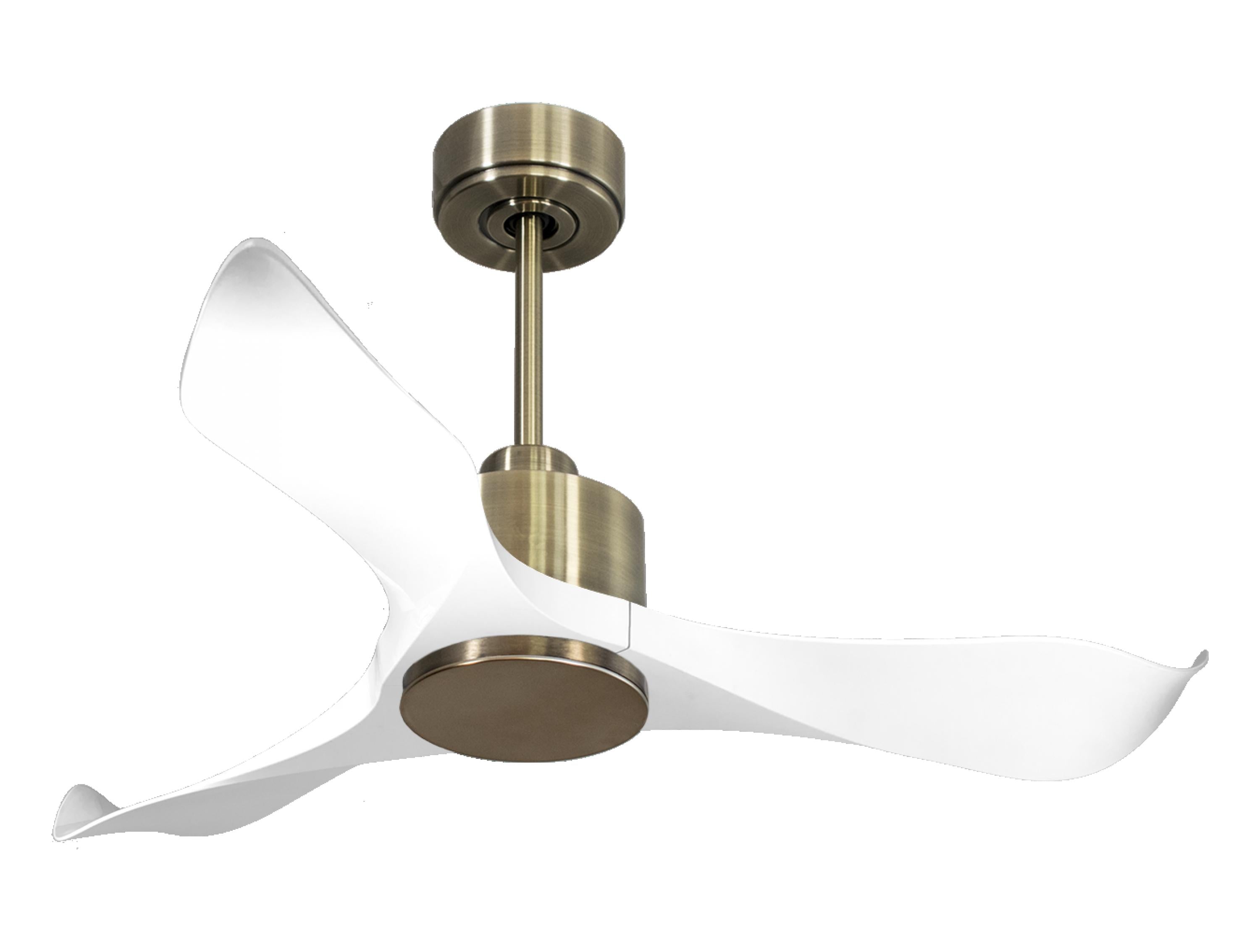 Ventilatore da soffitto Reversibile Termostato Wifi Motore CC Tetti inclinati Telecomando Adattatore 2/3 lame Hypersilence Memoria