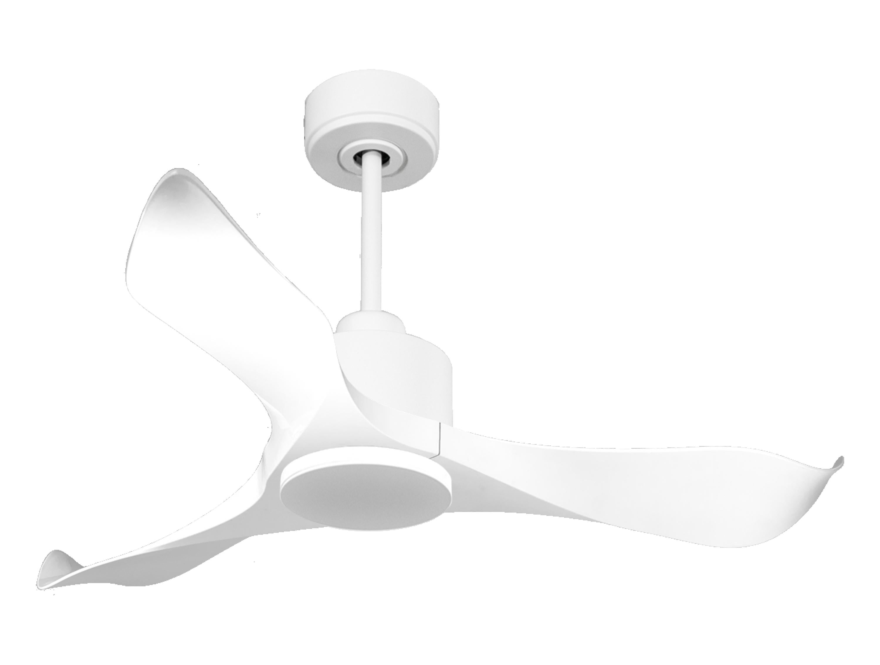 Ventilatore da soffitto Reversibile Termostato Wifi Motore CC Tetti inclinati Telecomando Adattatore 2/3 lame Hypersilence Memoria