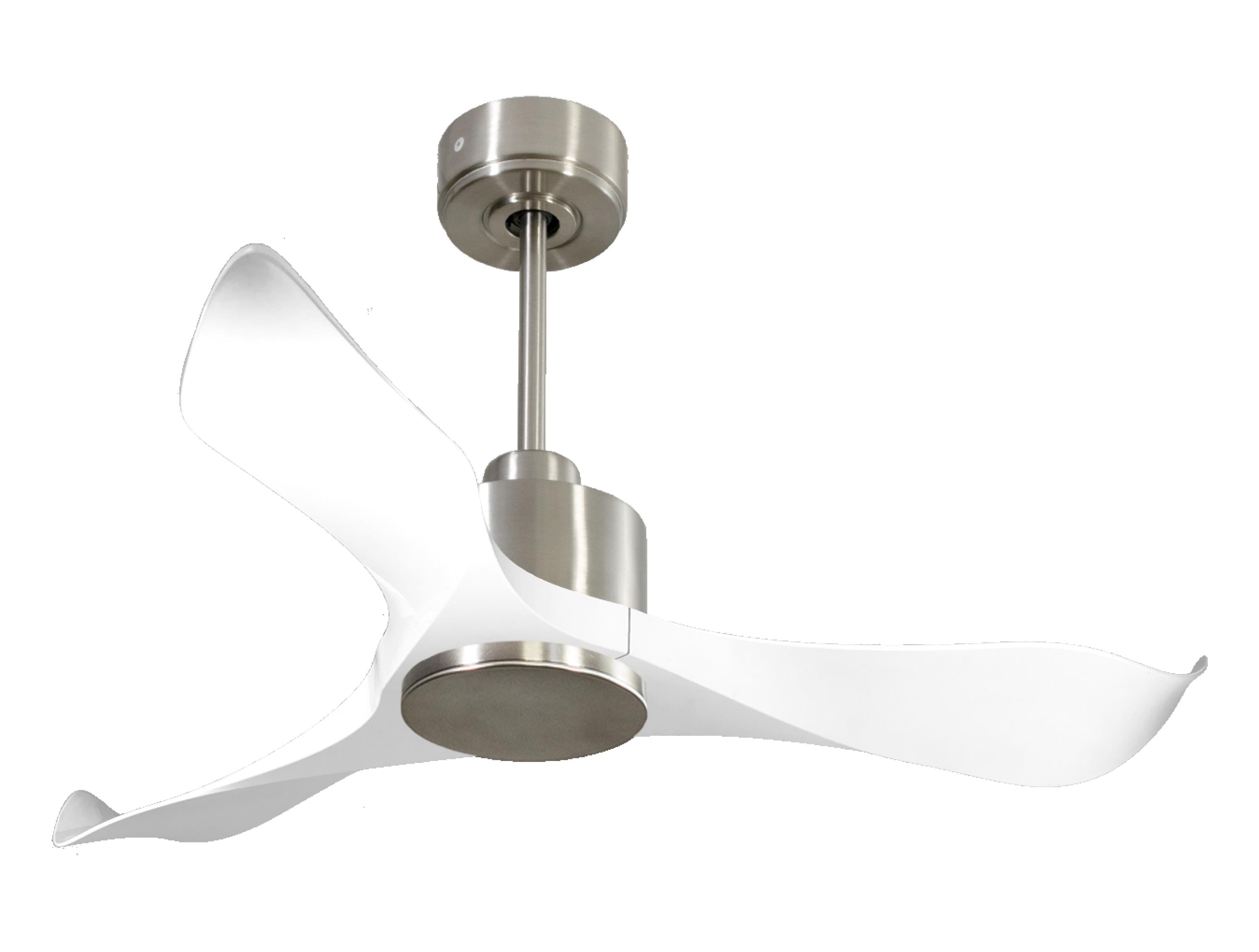 Ventilatore da soffitto Reversibile Termostato Wifi Motore CC Tetti inclinati Telecomando Adattatore 2/3 lame Hypersilence Memoria