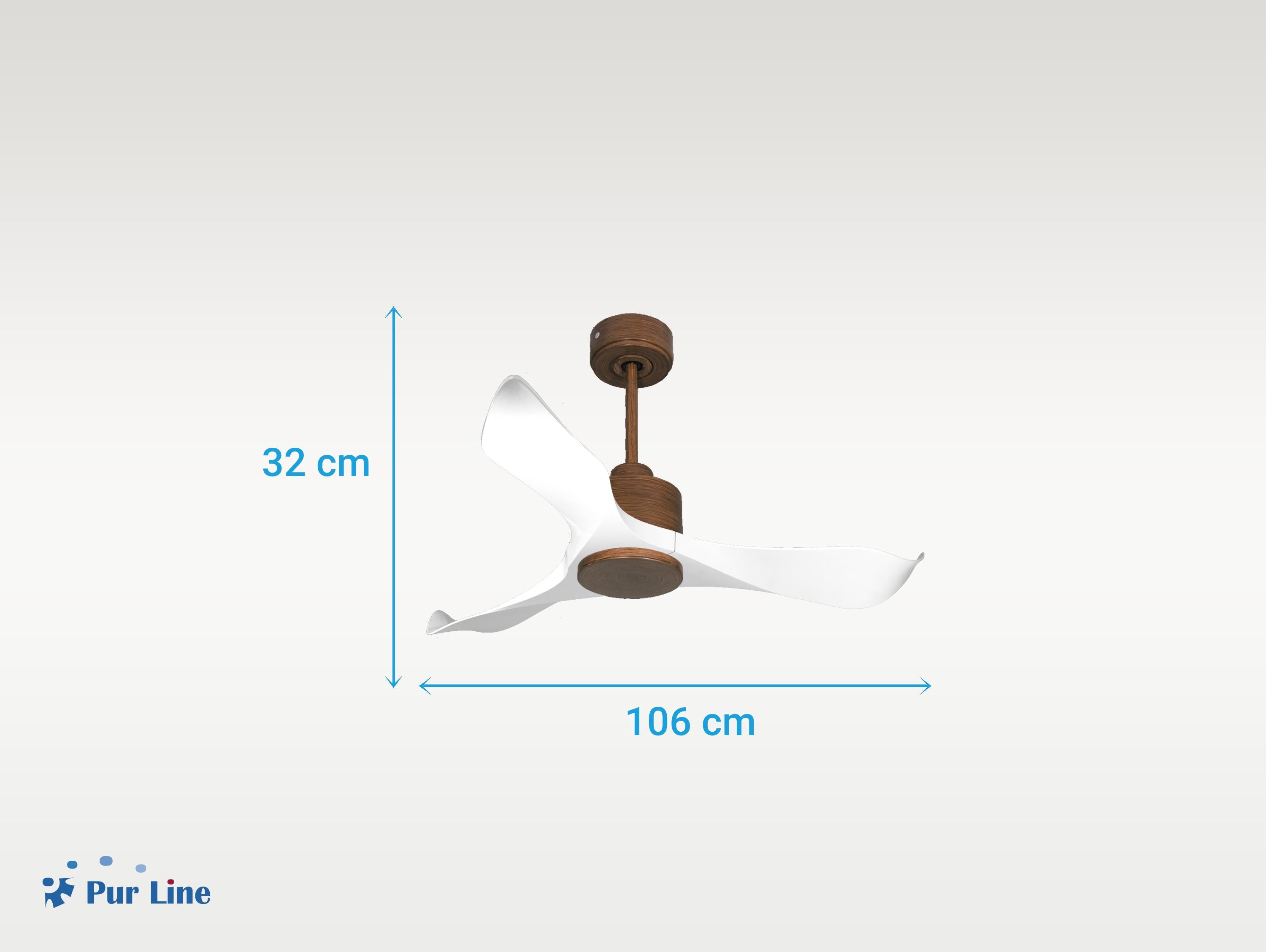 Ventilatore da soffitto Reversibile Termostato Wifi Motore CC Tetti inclinati Telecomando Adattatore 2/3 lame Hypersilence Memoria