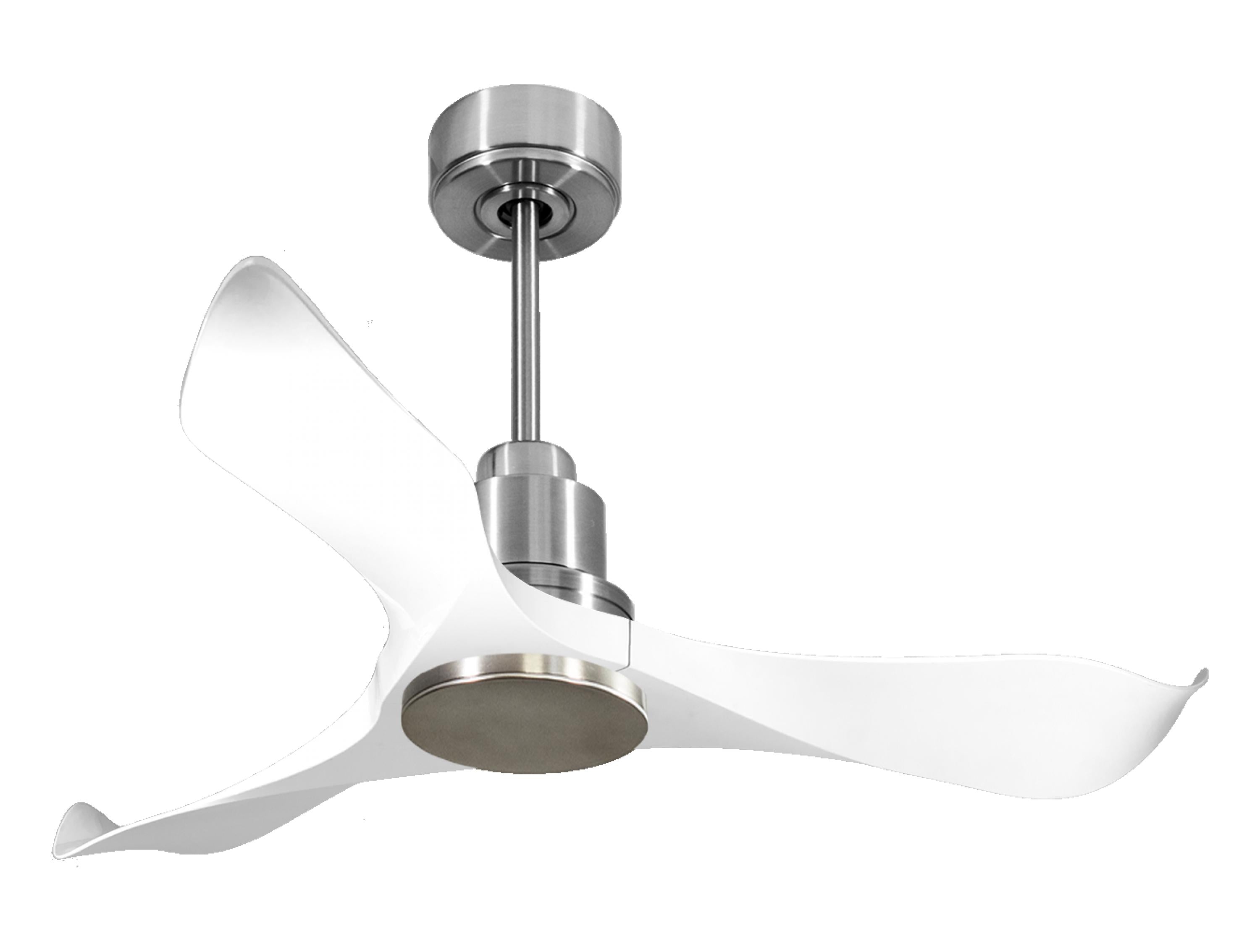 Ventilatore da soffitto Reversibile Termostato Wifi Motore CC Tetti inclinati Telecomando Adattatore 2/3 lame Hypersilence Memoria Shopify Vendible (AUTOMATICO)