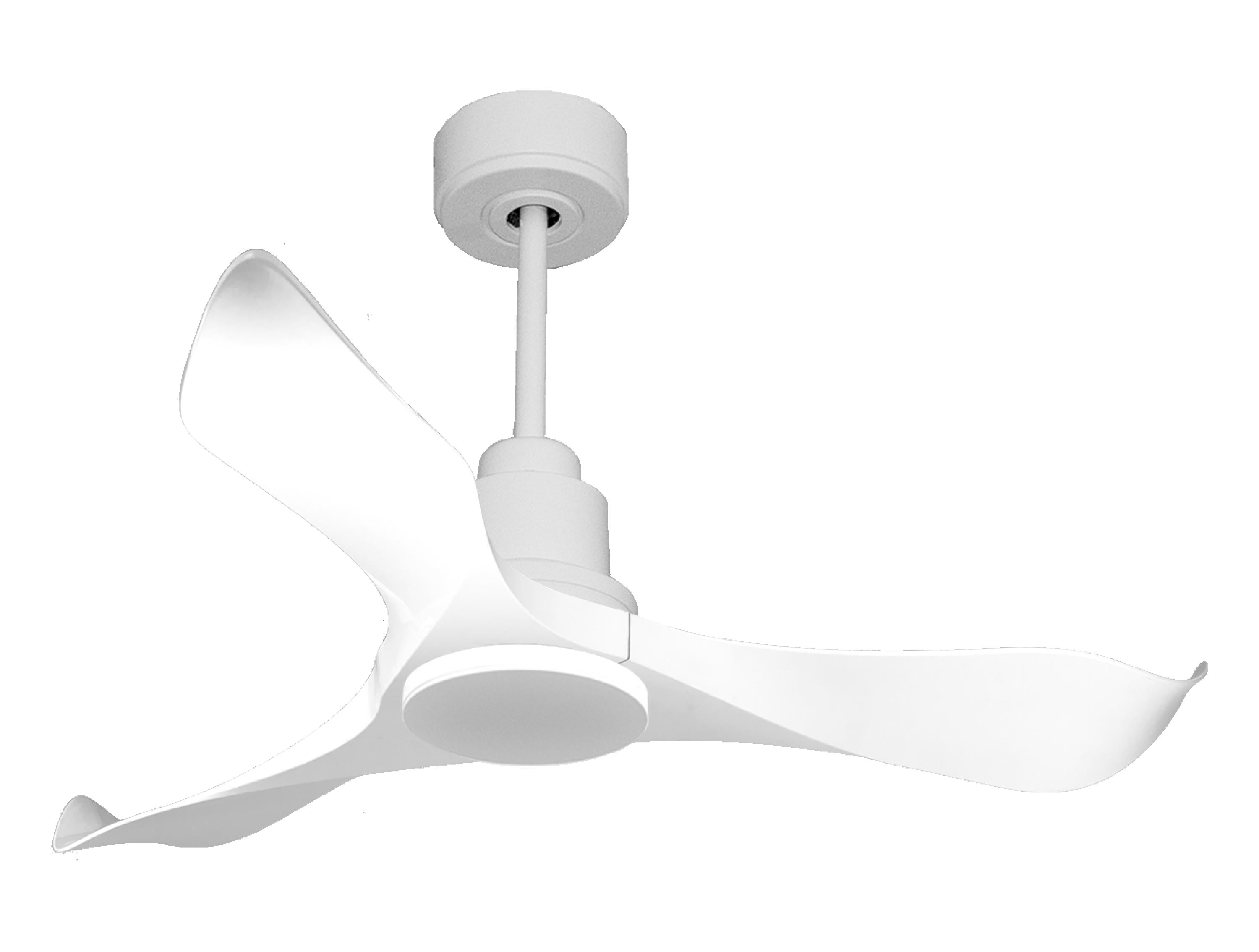 Ventilatore da soffitto Reversibile Termostato Wifi Motore CC Tetti inclinati Telecomando Adattatore 2/3 lame Hypersilence Memoria