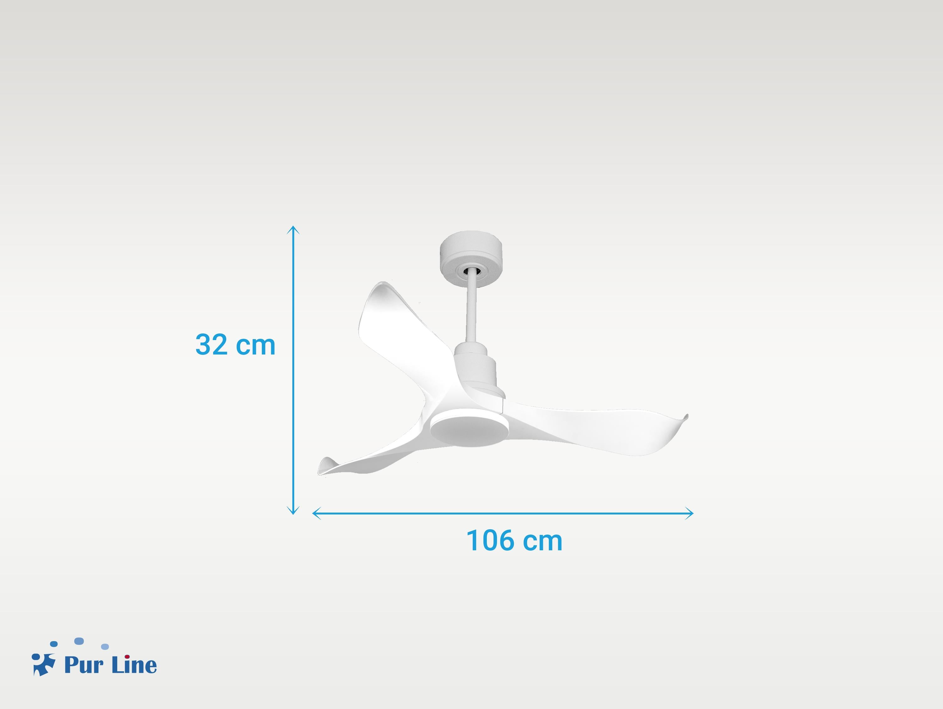 Ventilatore da soffitto Reversibile Termostato Wifi Motore CC Tetti inclinati Telecomando Adattatore 2/3 lame Hypersilence Memoria