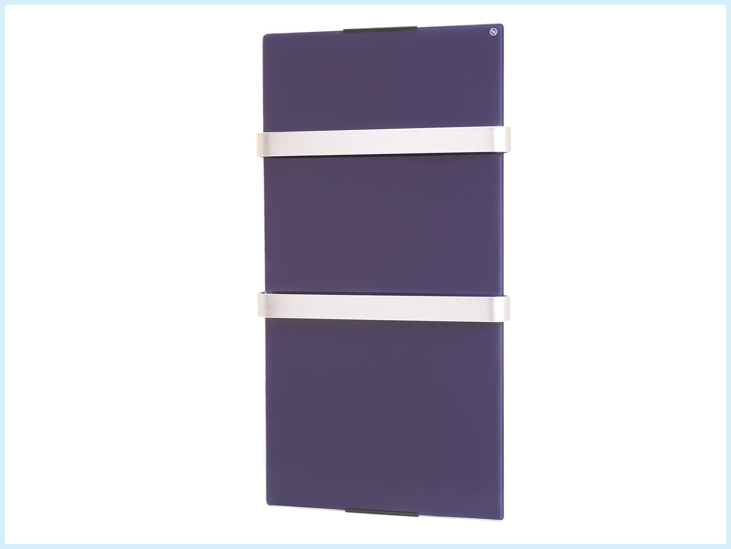 Scaldasalviette elettrico da 600W in vetro temperato blu con display LCD
