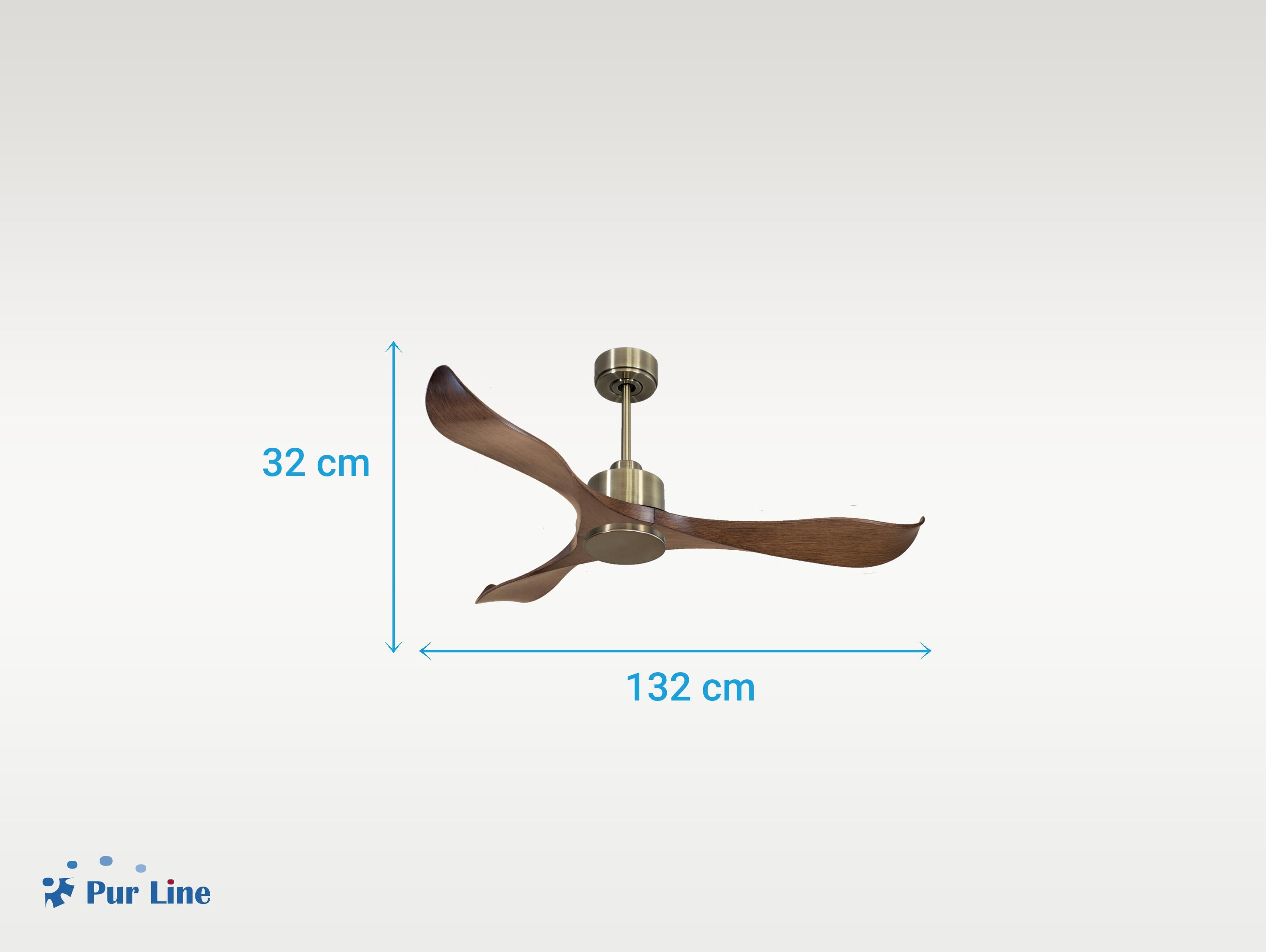Ventilatore da soffitto Reversibile Termostato Wifi Motore CC Tetti inclinati Telecomando Adattatore 2/3 lame Hypersilence Memoria