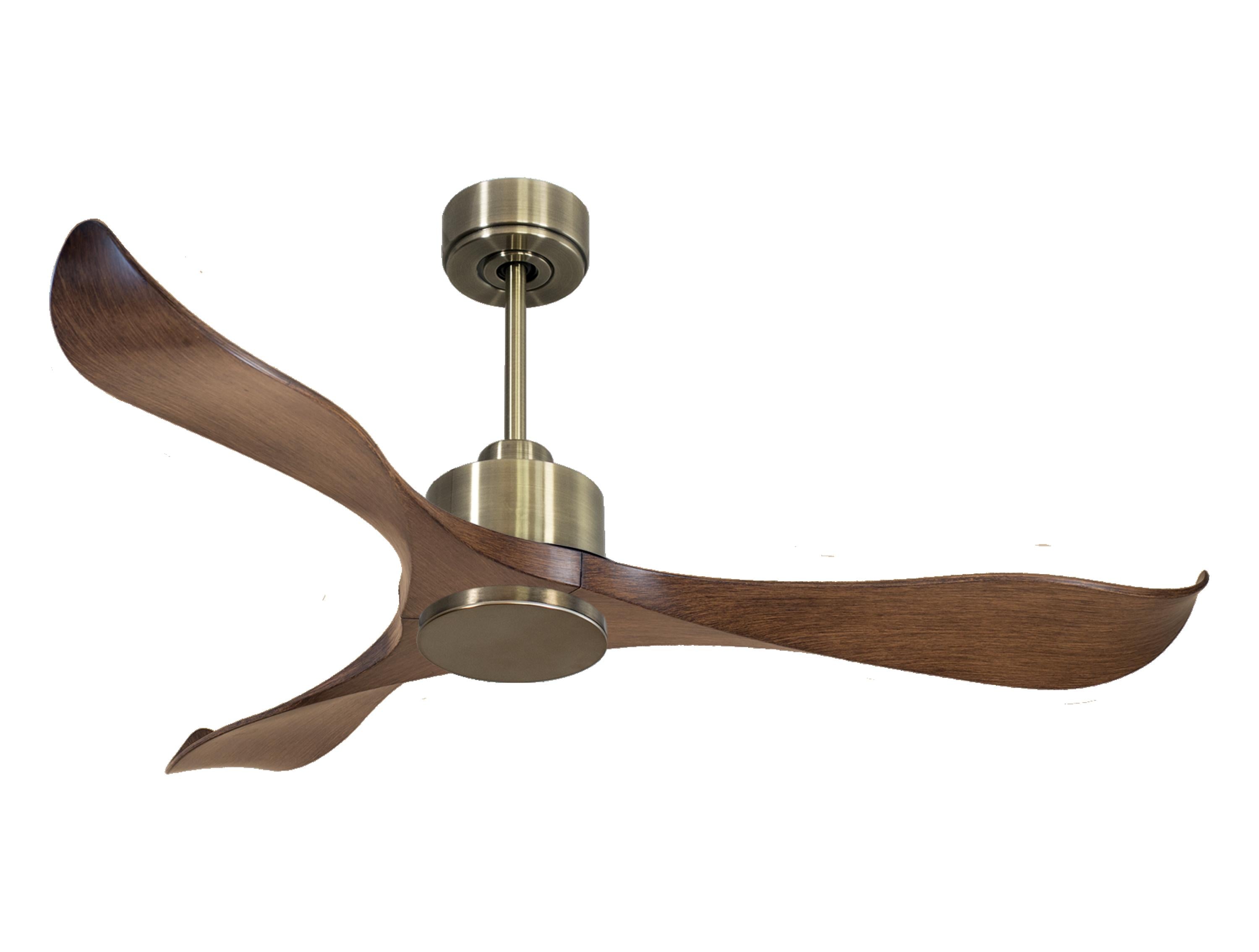 Ventilatore da soffitto Reversibile Termostato Wifi Motore CC Tetti inclinati Telecomando Adattatore 2/3 lame Hypersilence Memoria