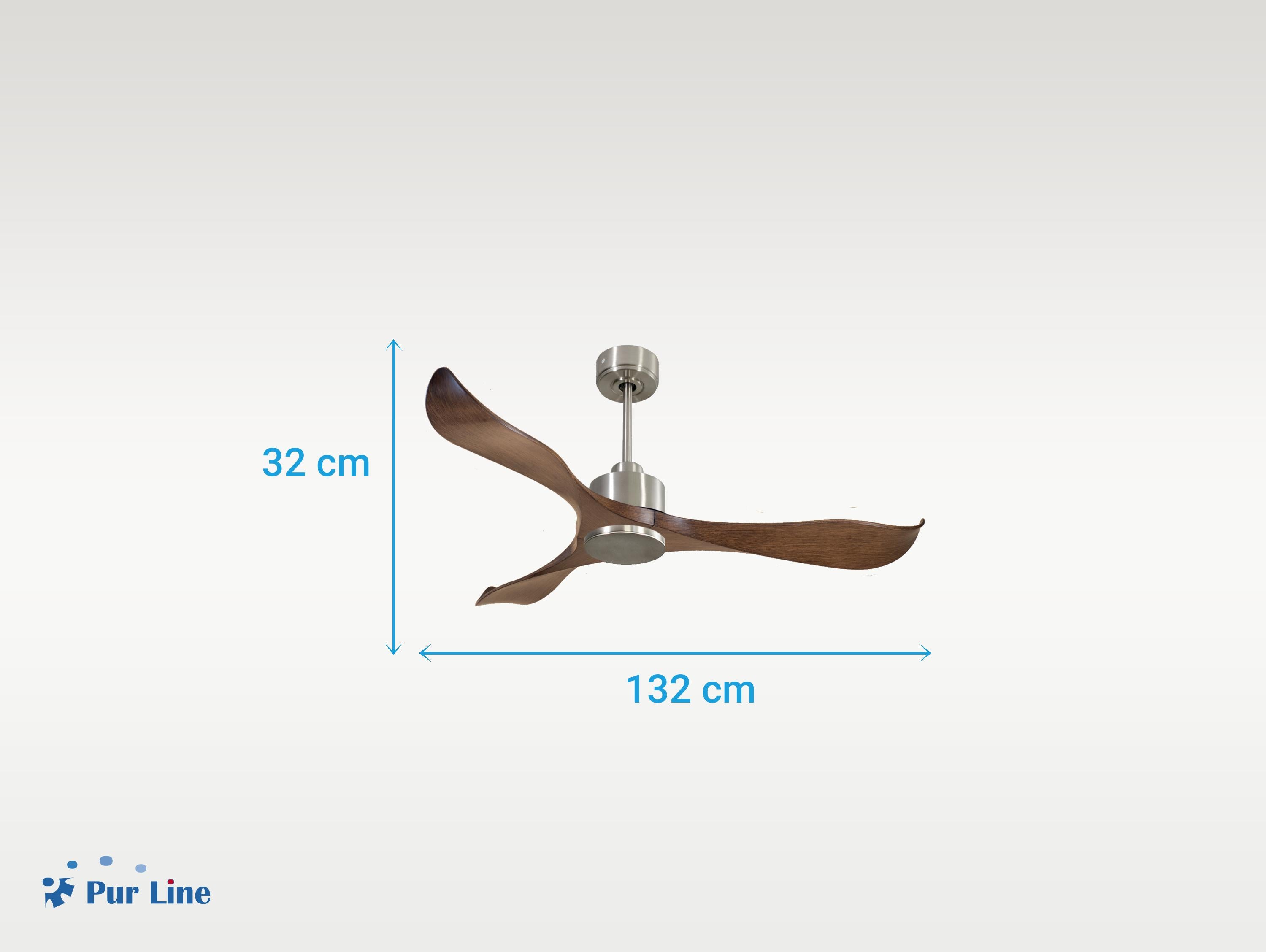 Ventilatore da soffitto Reversibile Termostato Wifi Motore CC Tetti inclinati Telecomando Adattatore 2/3 lame Hypersilence Memoria