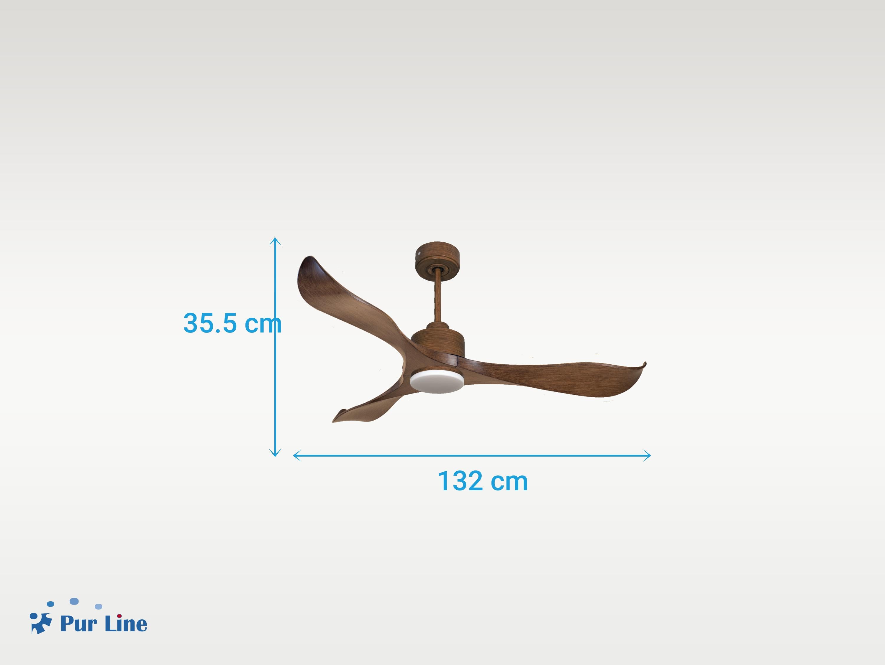 Ventilatore da soffitto Reversibile Termostato Dimmabile Wifi Motore CC Tetti inclinati Telecomando Luce a tre toni Adattatore 2/3 lame Hypersilence Memoria