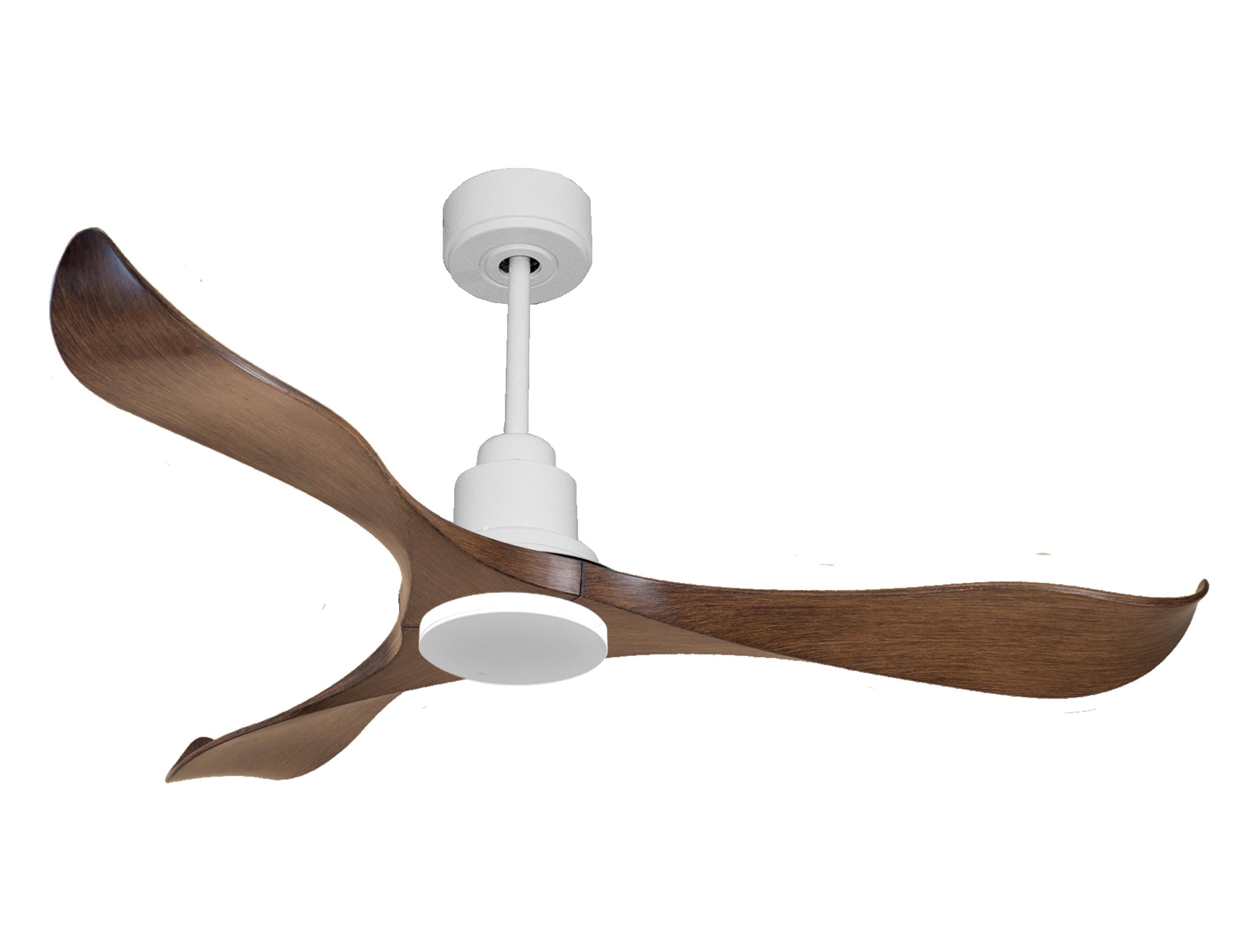 Ventilatore da soffitto Reversibile Termostato Wifi Motore CC Tetti inclinati Telecomando Adattatore 2/3 lame Hypersilence Memoria Shopify Vendible (AUTOMATICO)