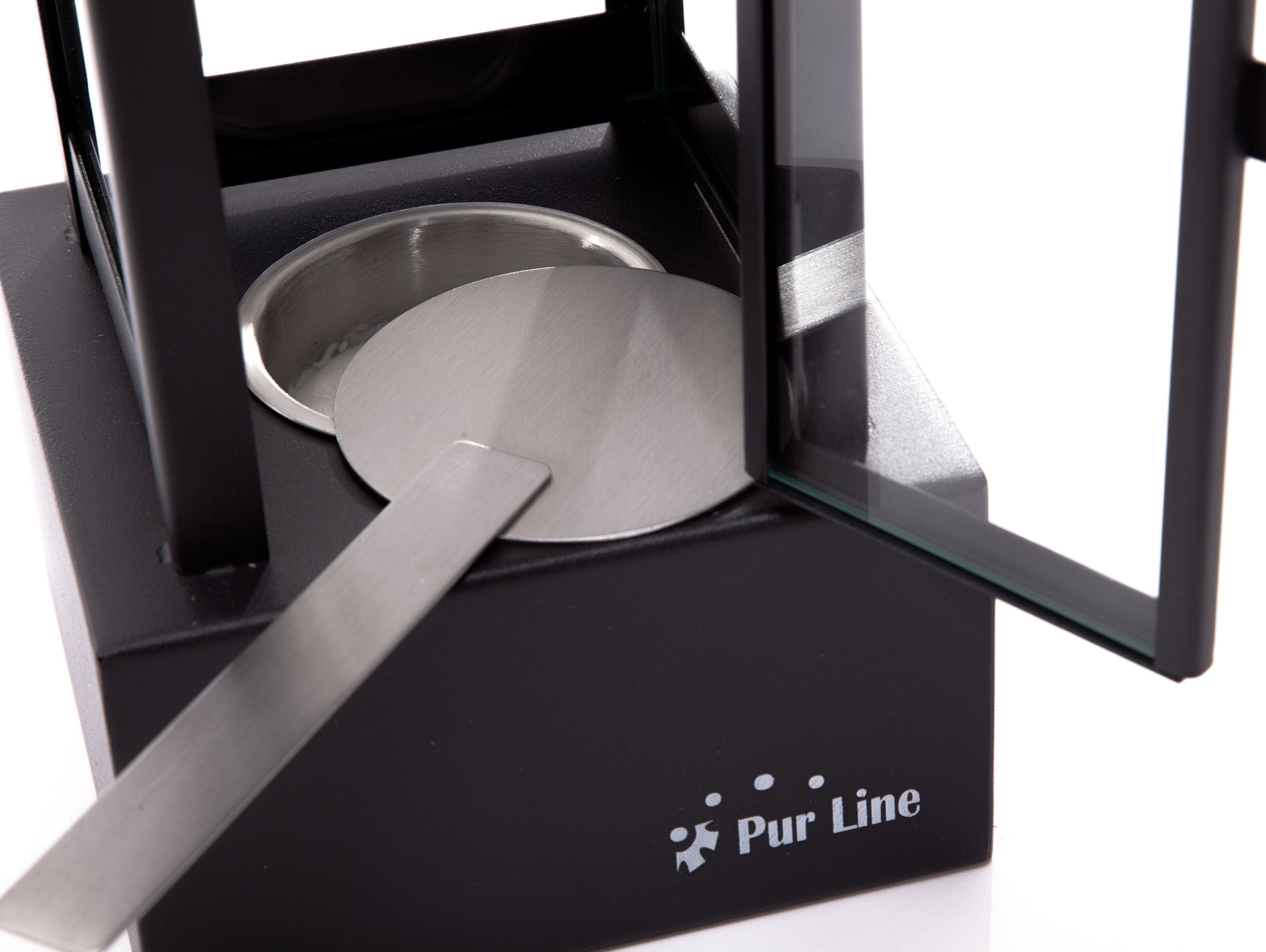 IRIS B: Camino a etanolo con forma di lanterna in acciaio inox nero