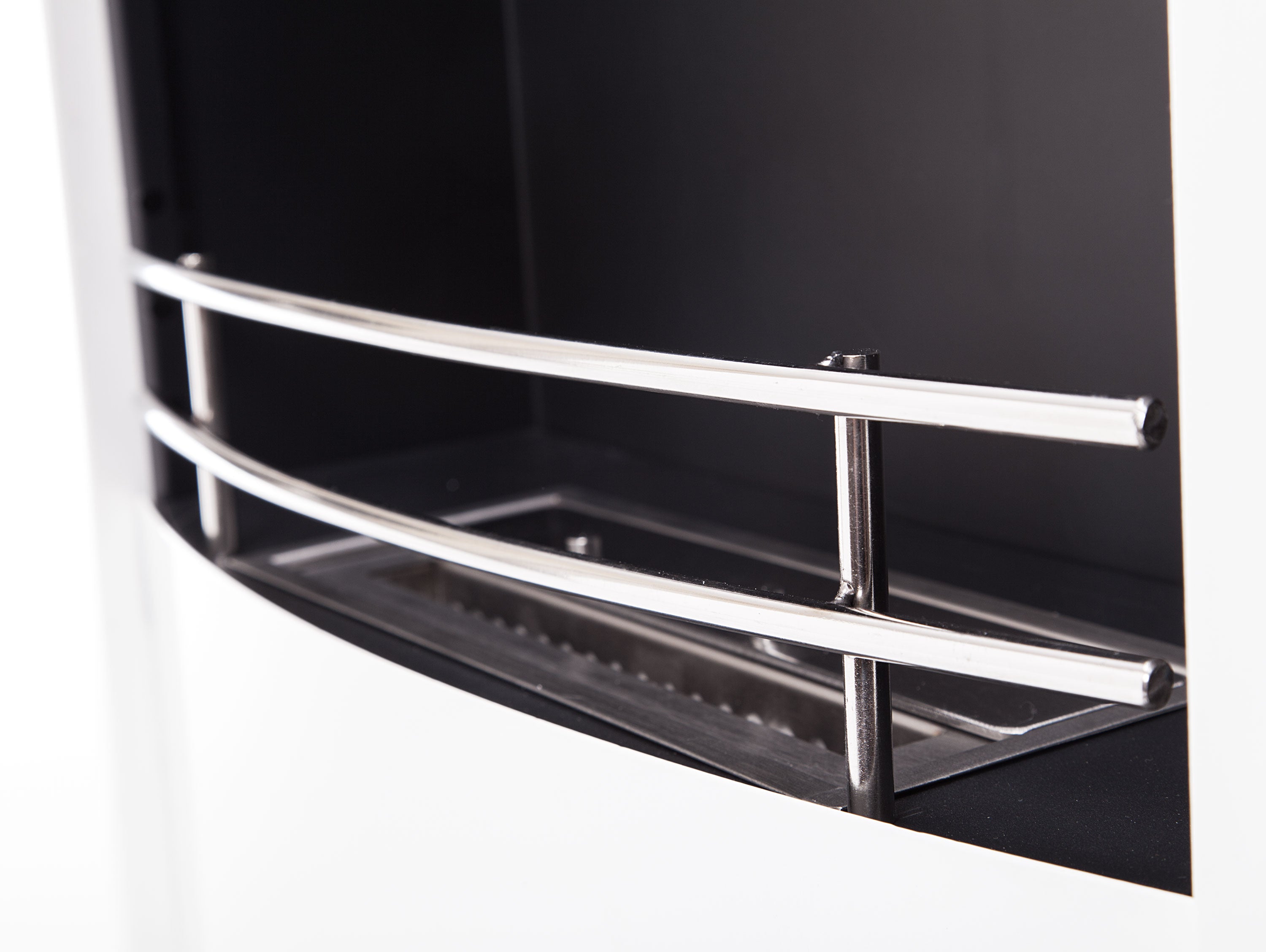 Potenza massima 2500 W Camino a etanolo da pavimento design rettangolare in acciaio bianco