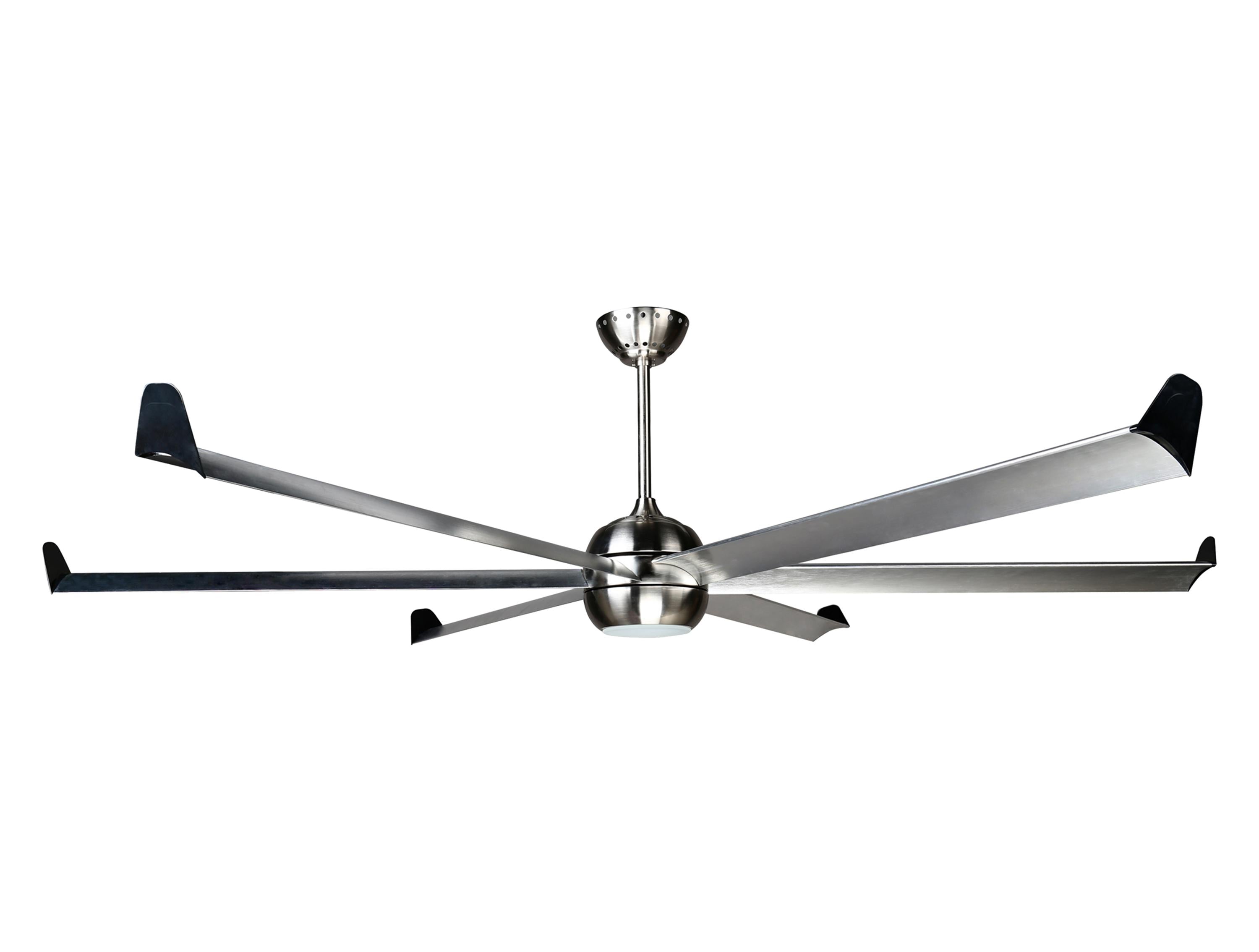 Ventilatore da soffitto DC argento con pale in alluminio 236cm e luce per 125m2