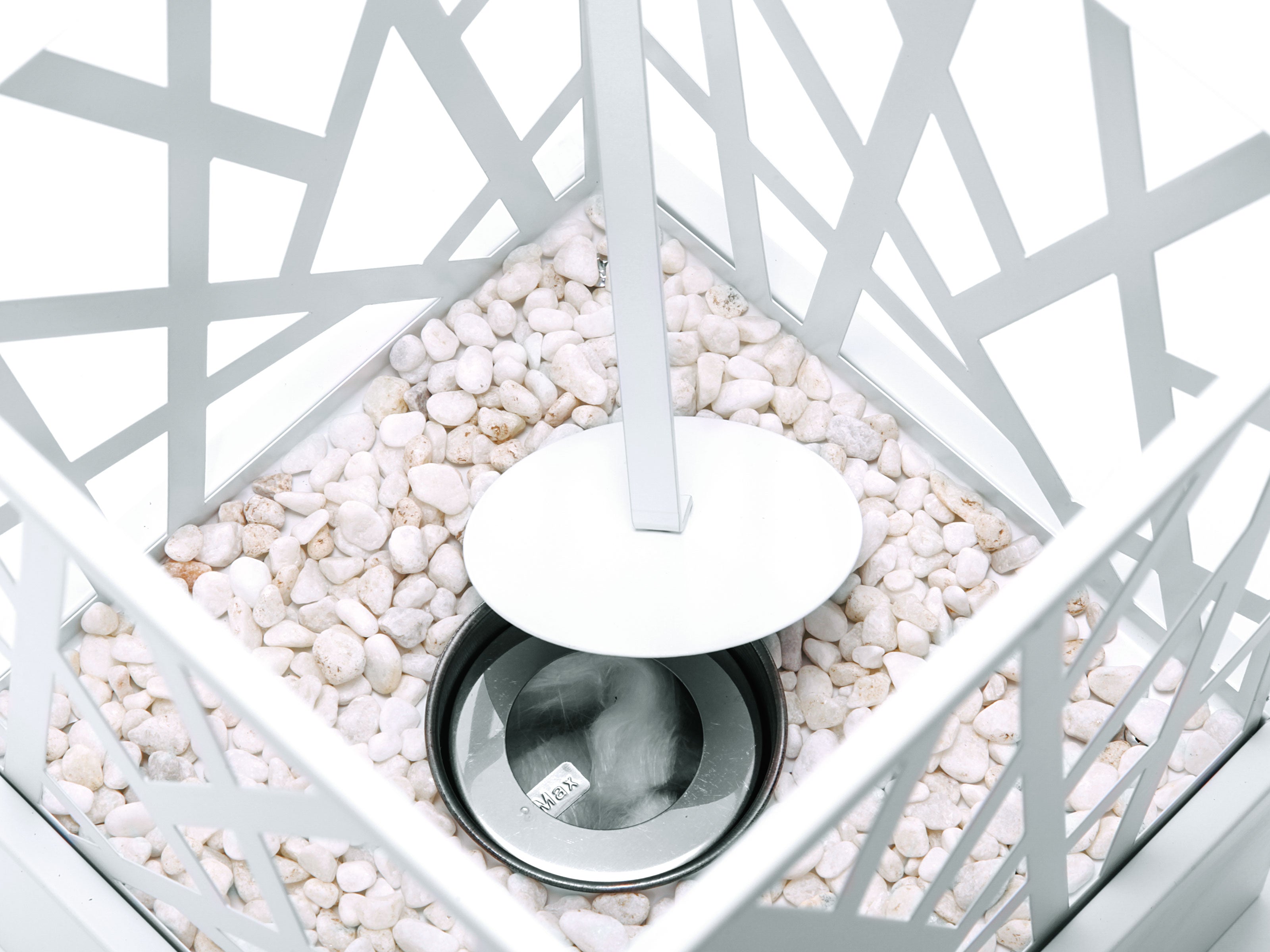 Camino a etanolo da tavolo design moderno in acciaio smaltato bianco