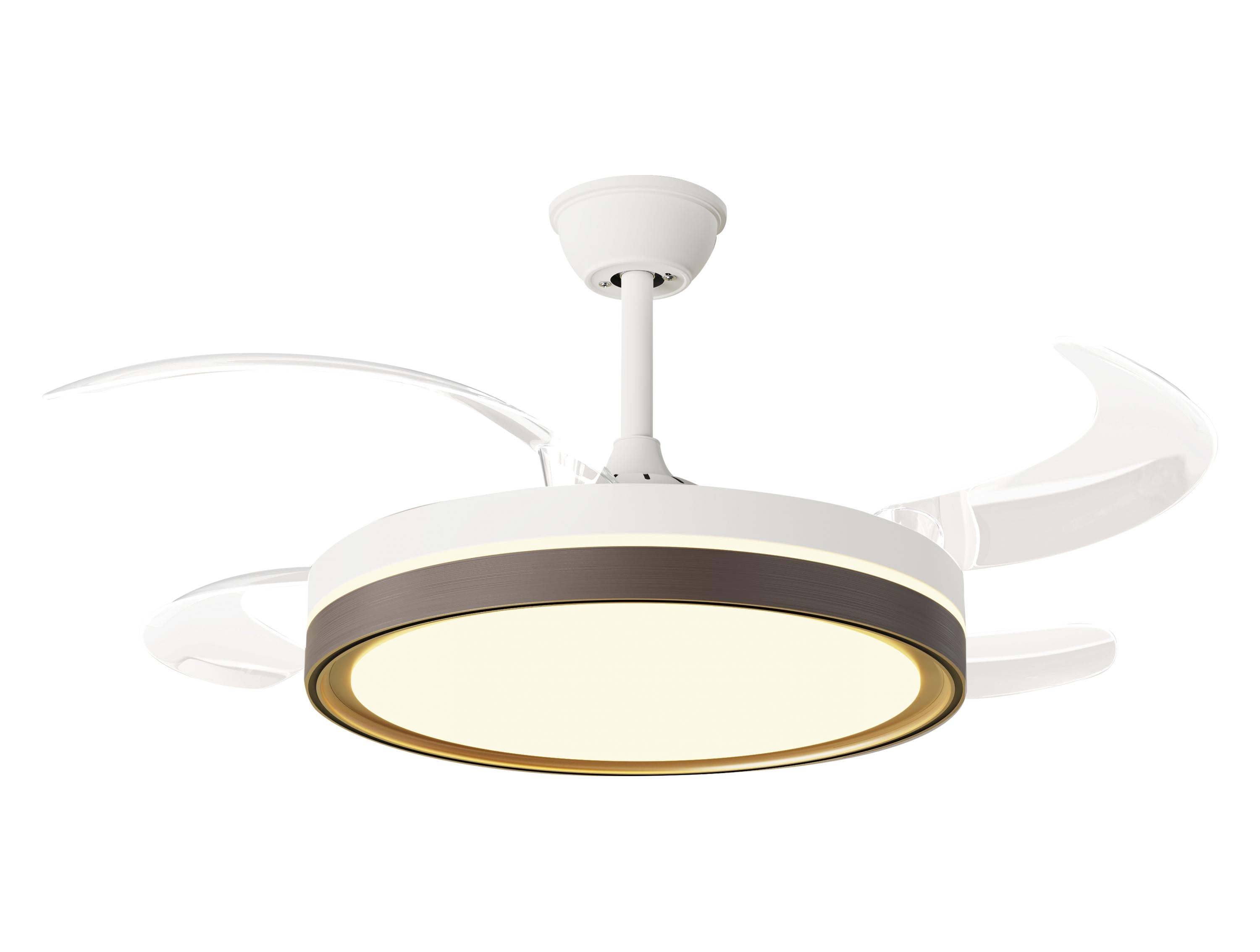 Ventilatore da soffitto retrattile con luce LED e timer