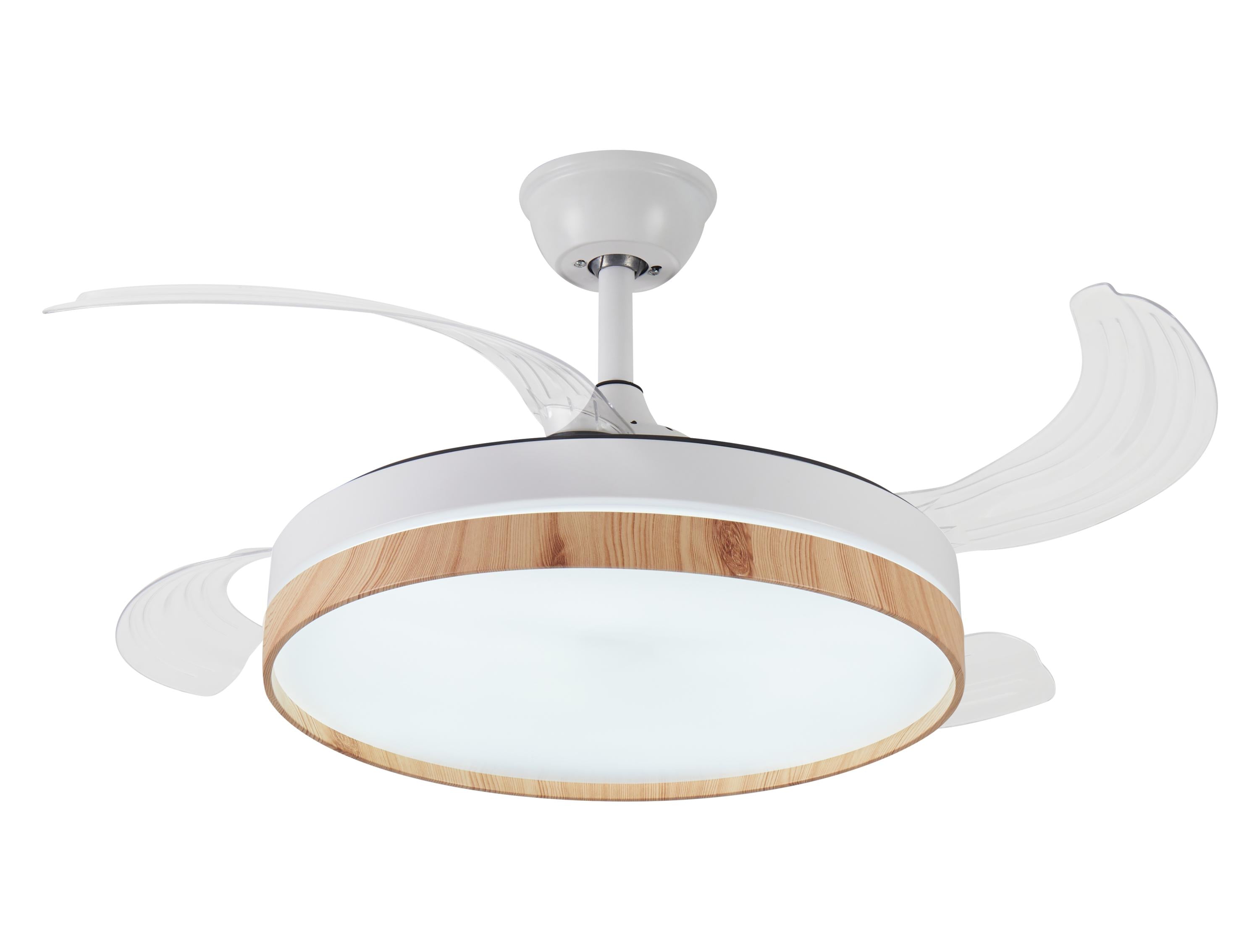 Ventilatore da soffitto retrattile con luce LED e timer