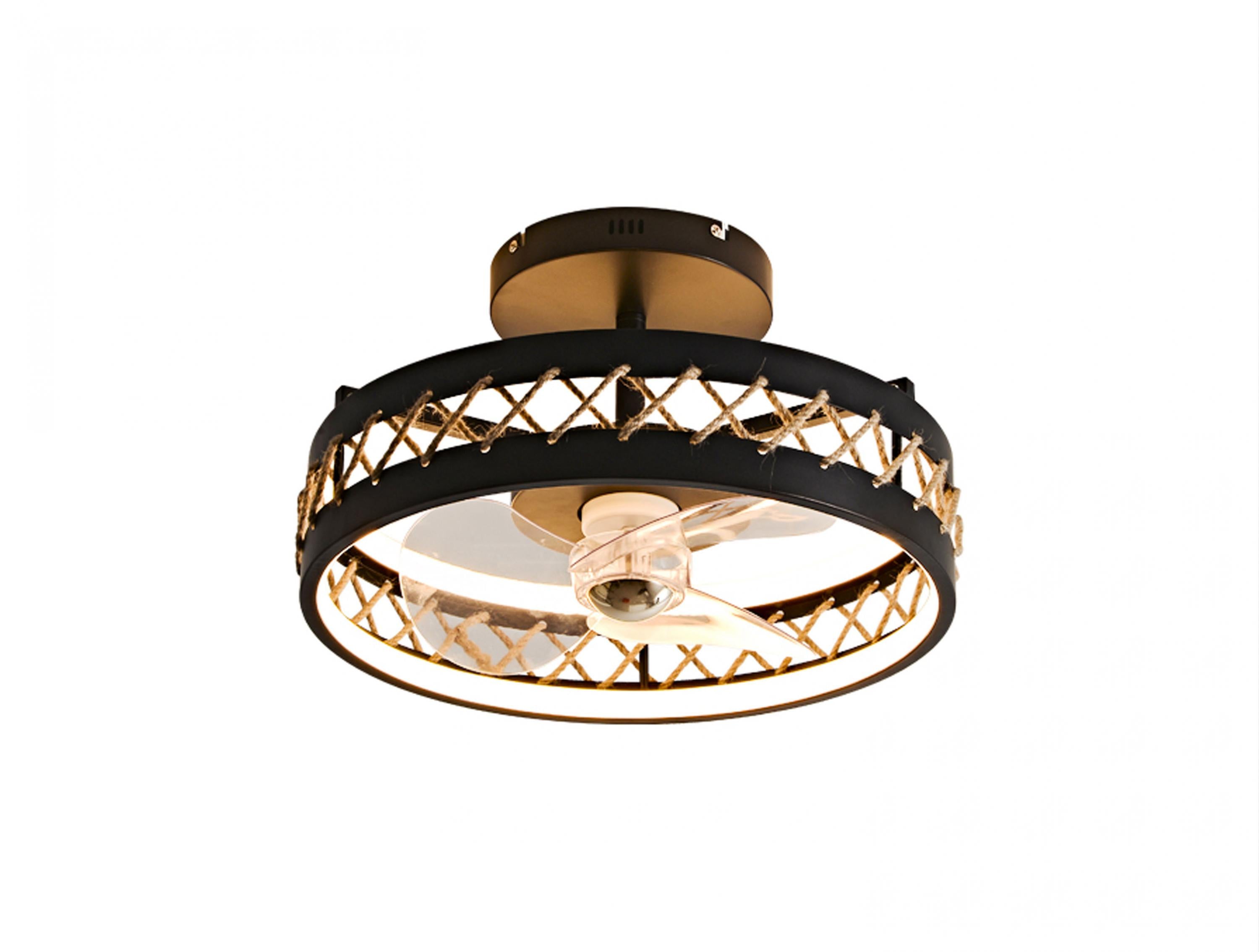 CEILY ROPE: Lampada a ventaglio a LED con dettagli in corda