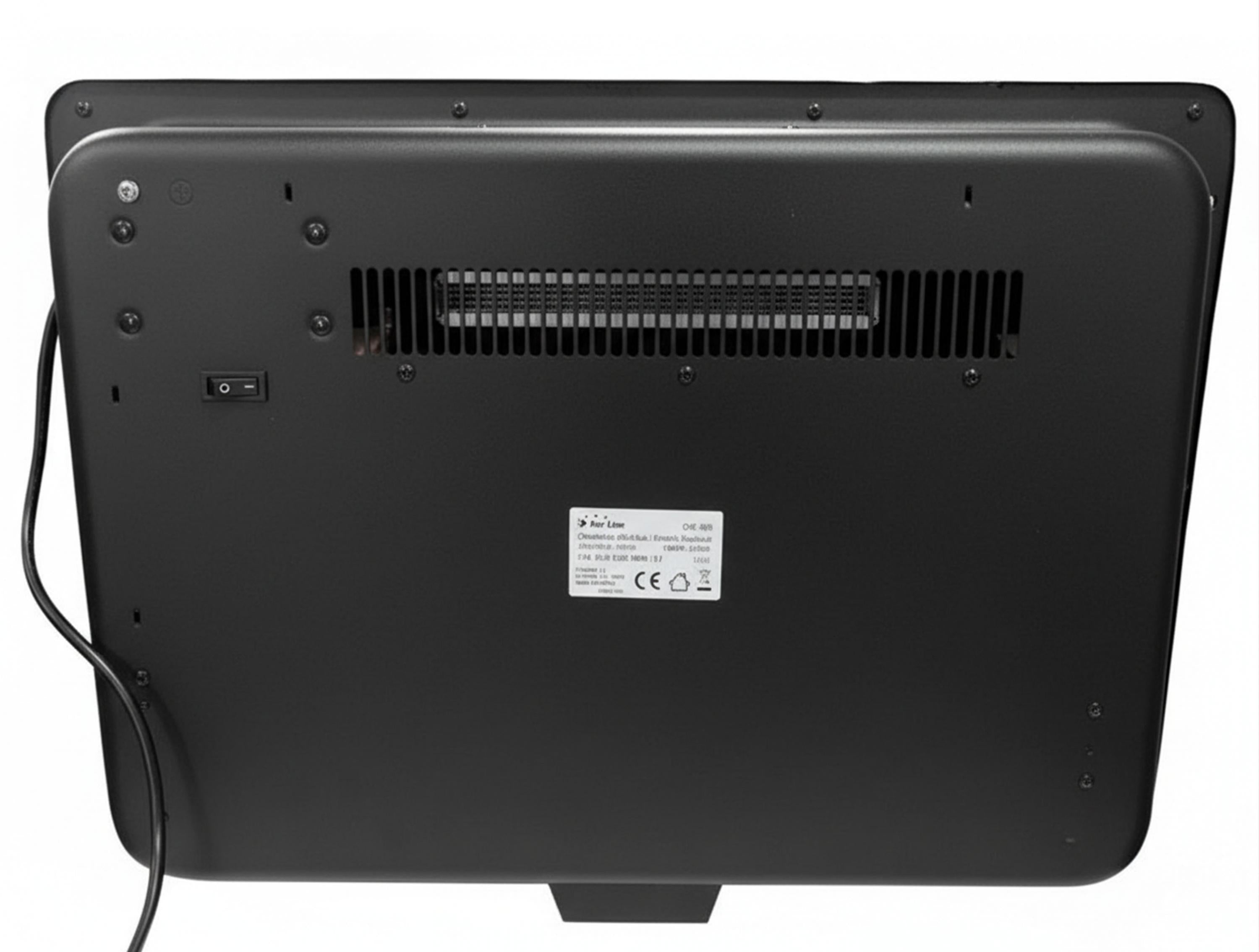 Potenza massima 2000 W Caminetto elettrico 2000W in vetro temperato nero con telecomando e fiamma regolabile