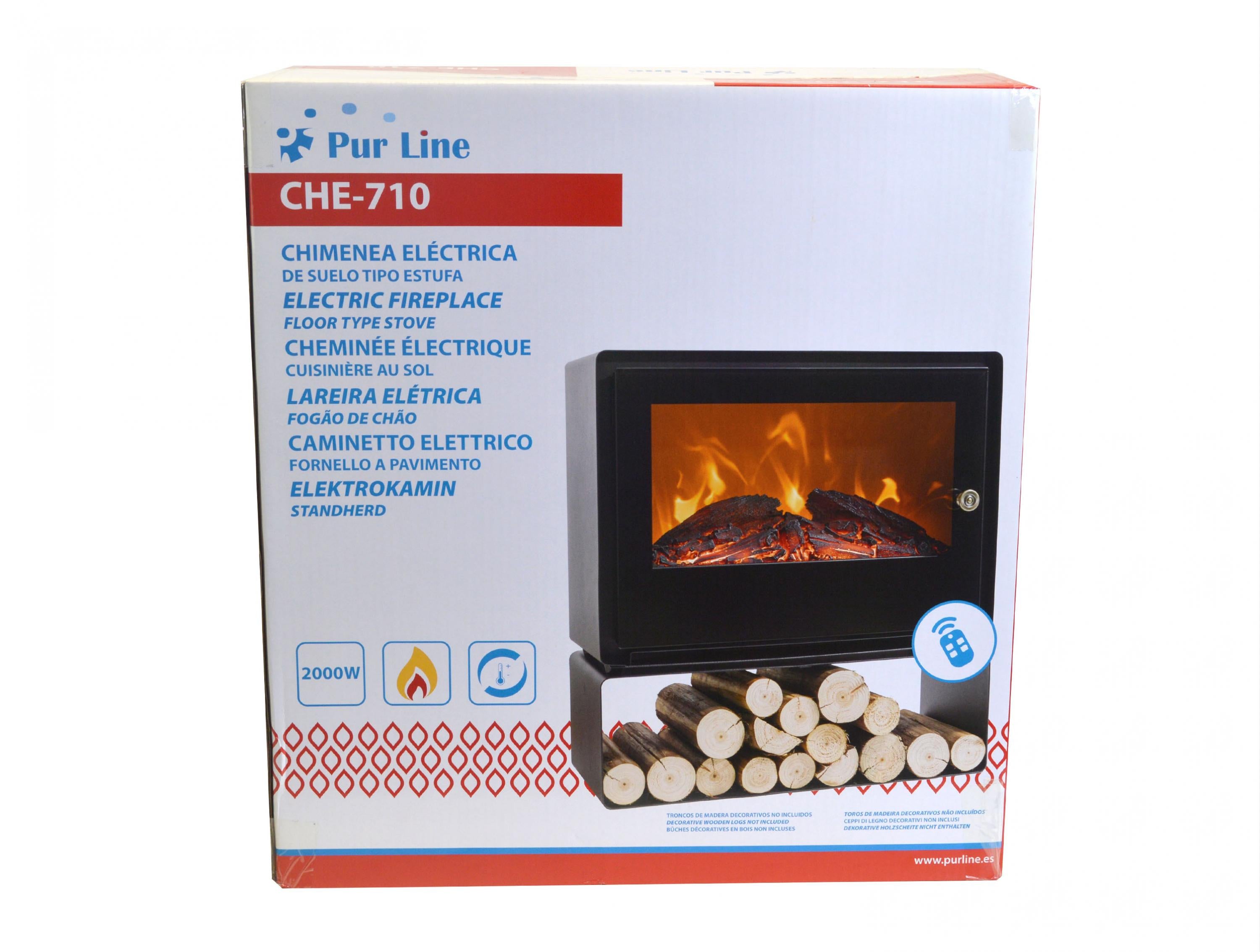 Caminetto a pavimento con stufa elettrica