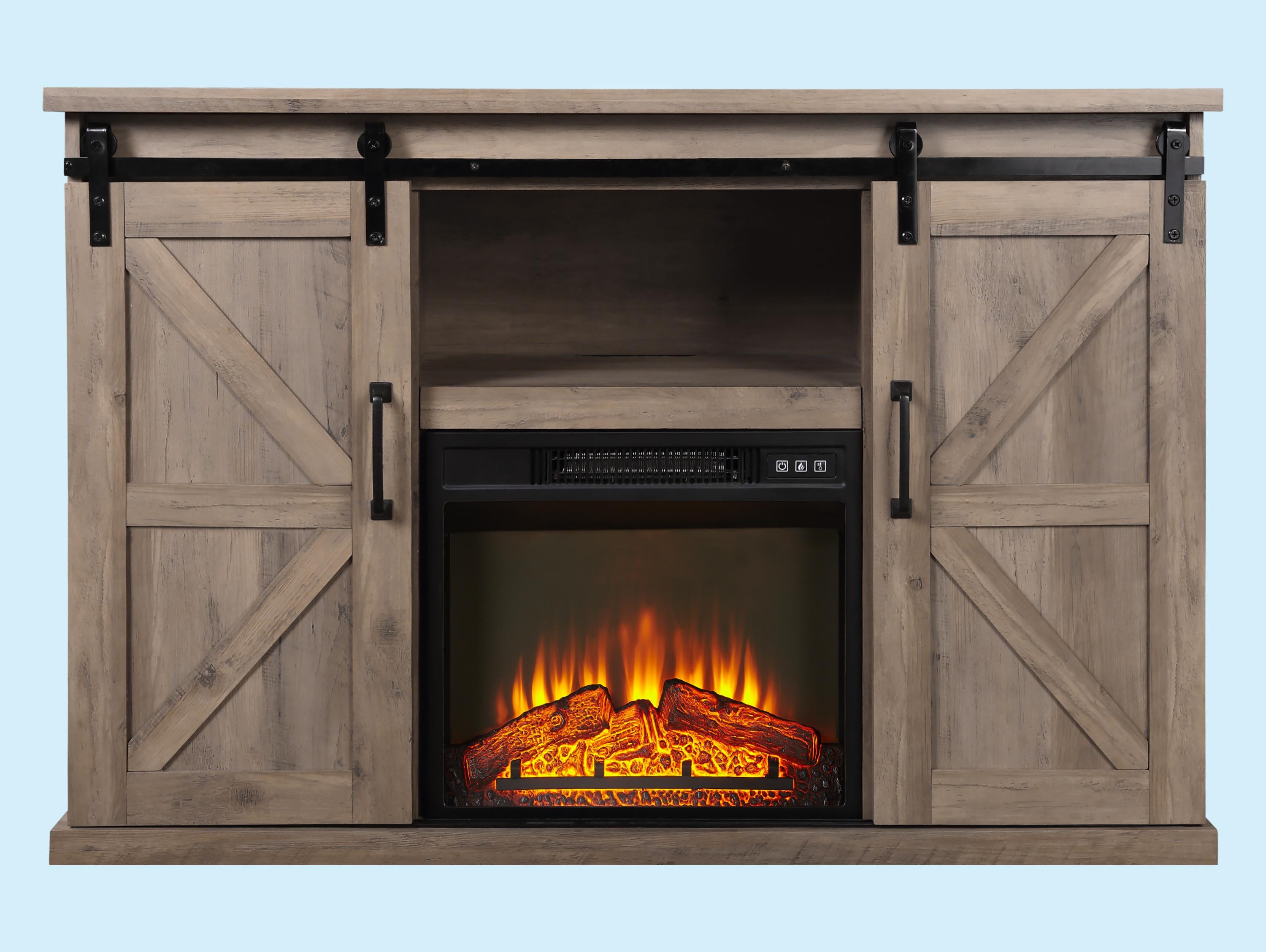 Credenza rustica con camino elettrico 2000W