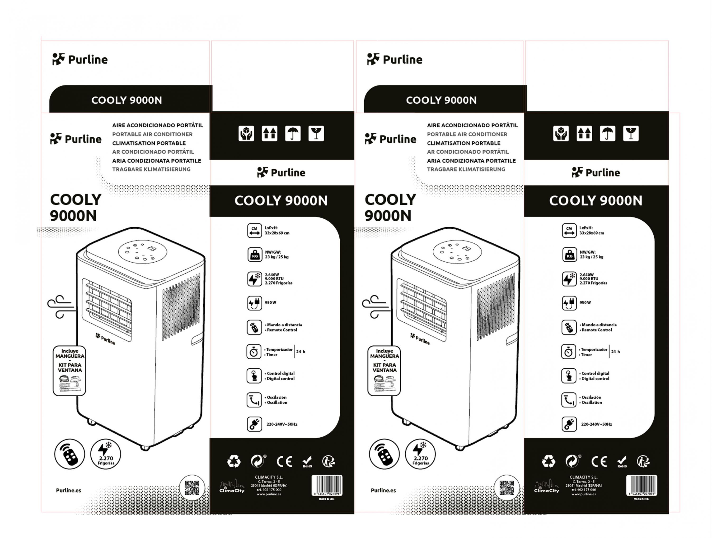 Condizionatore portatile da 9000 BTU con deumidificatore e termostato