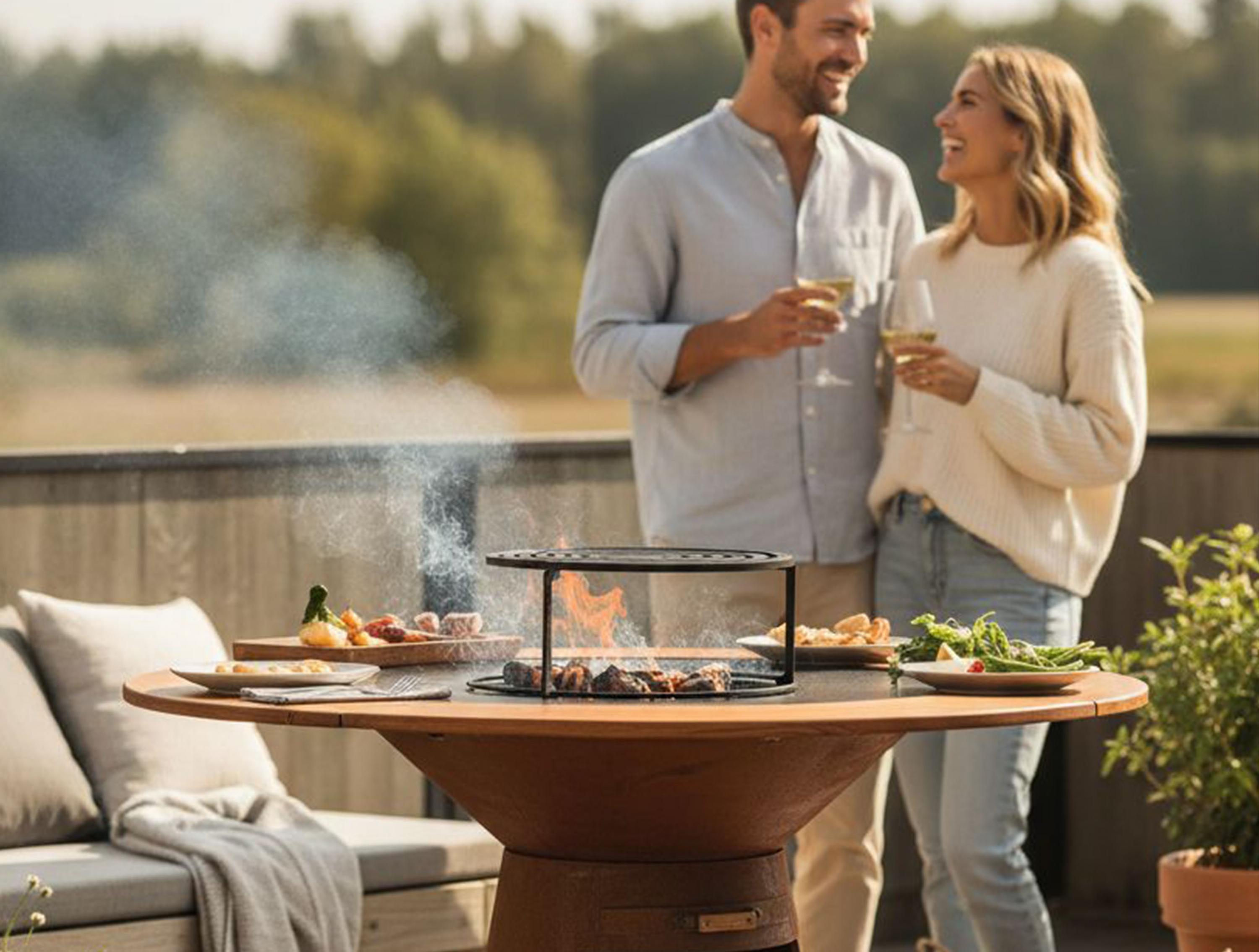 Barbecue Materiale Acciaio Corten/Legno