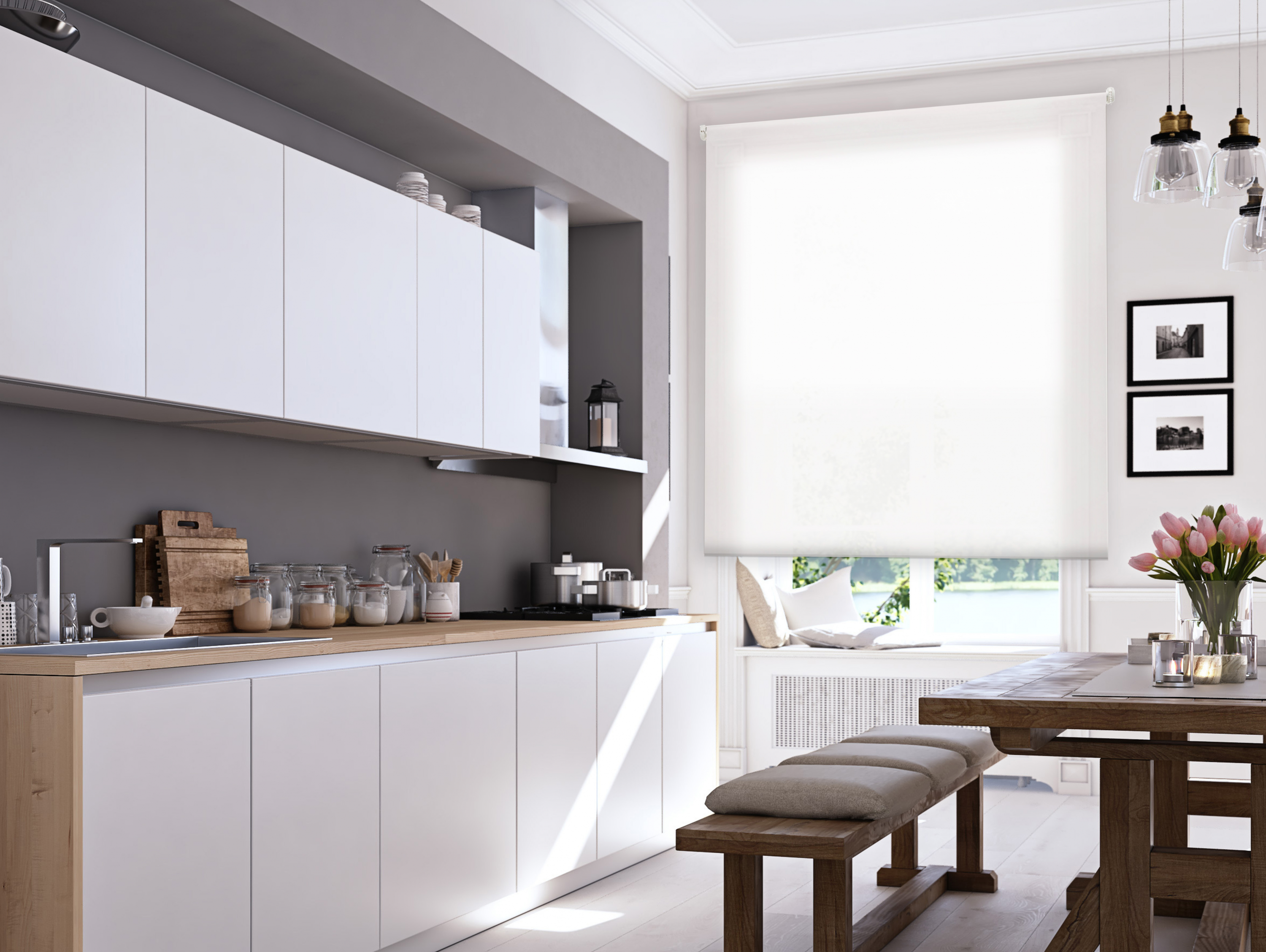 Tenda a Rullo 180X250 CRUDO Poliestere Traslucido