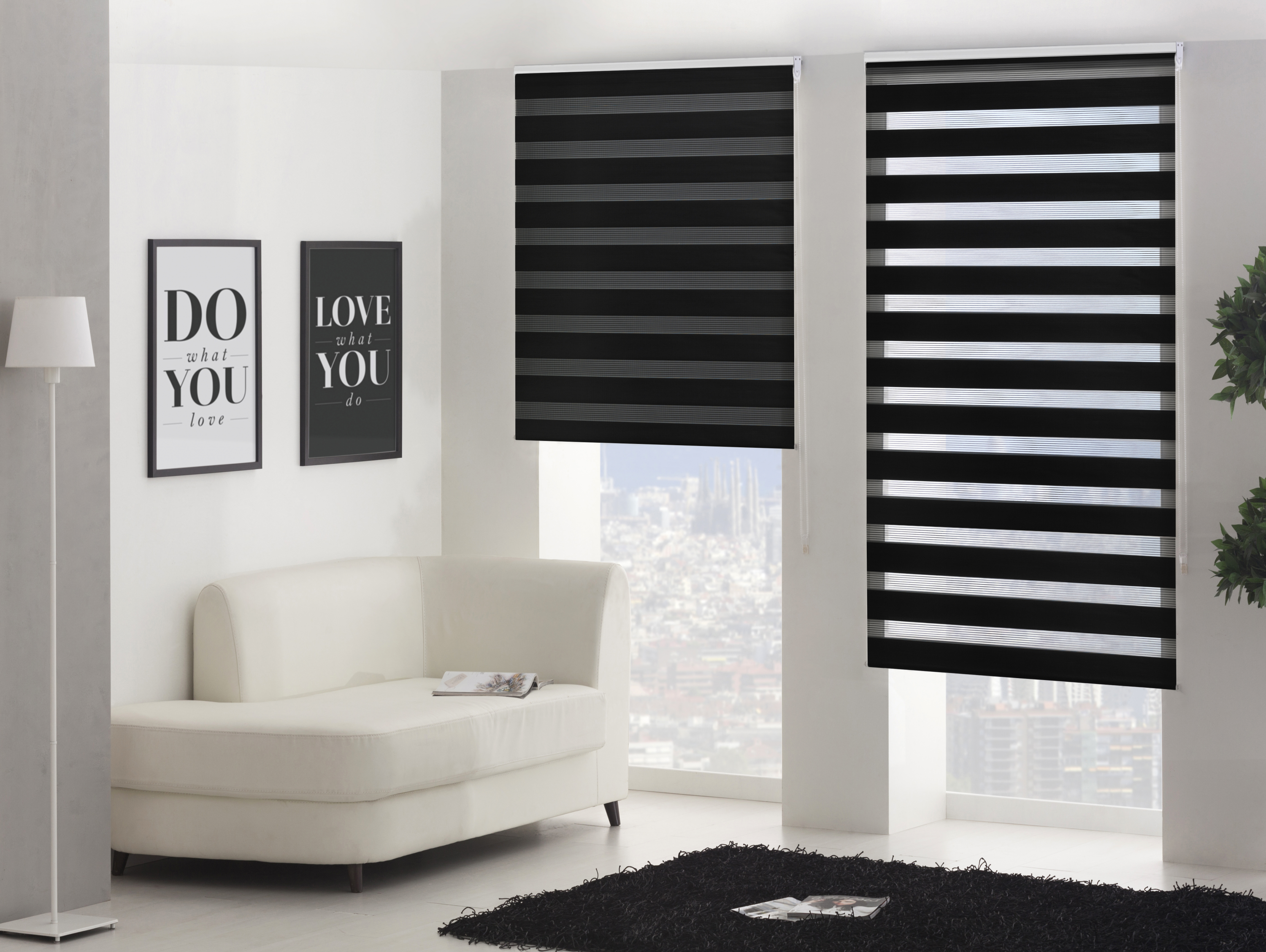 Tenda a Rullo 180X250 NERO Notte e Giorno