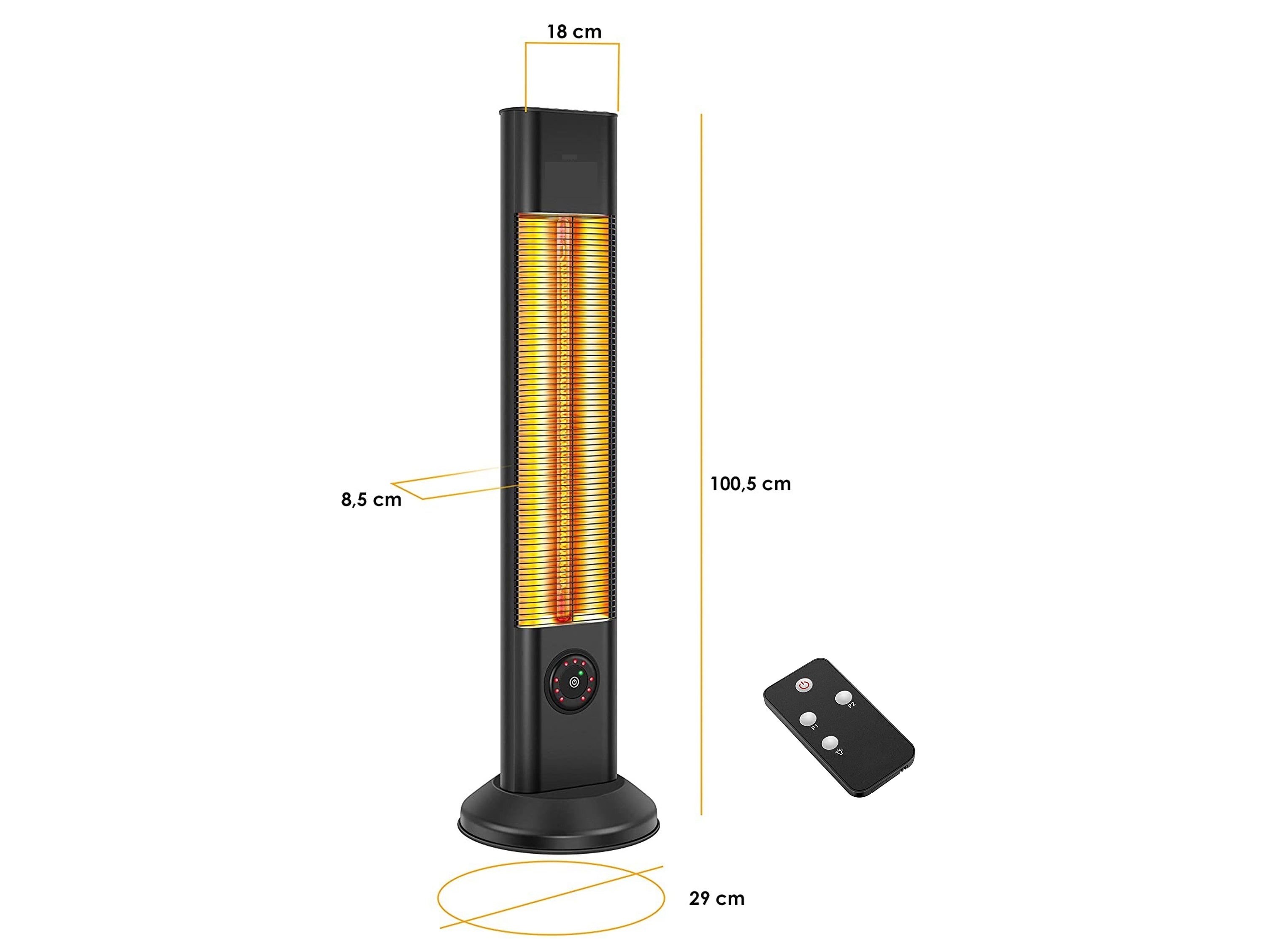 HEATY EX2000 CA: Riscaldatore alogeno 2000W con telecomando
