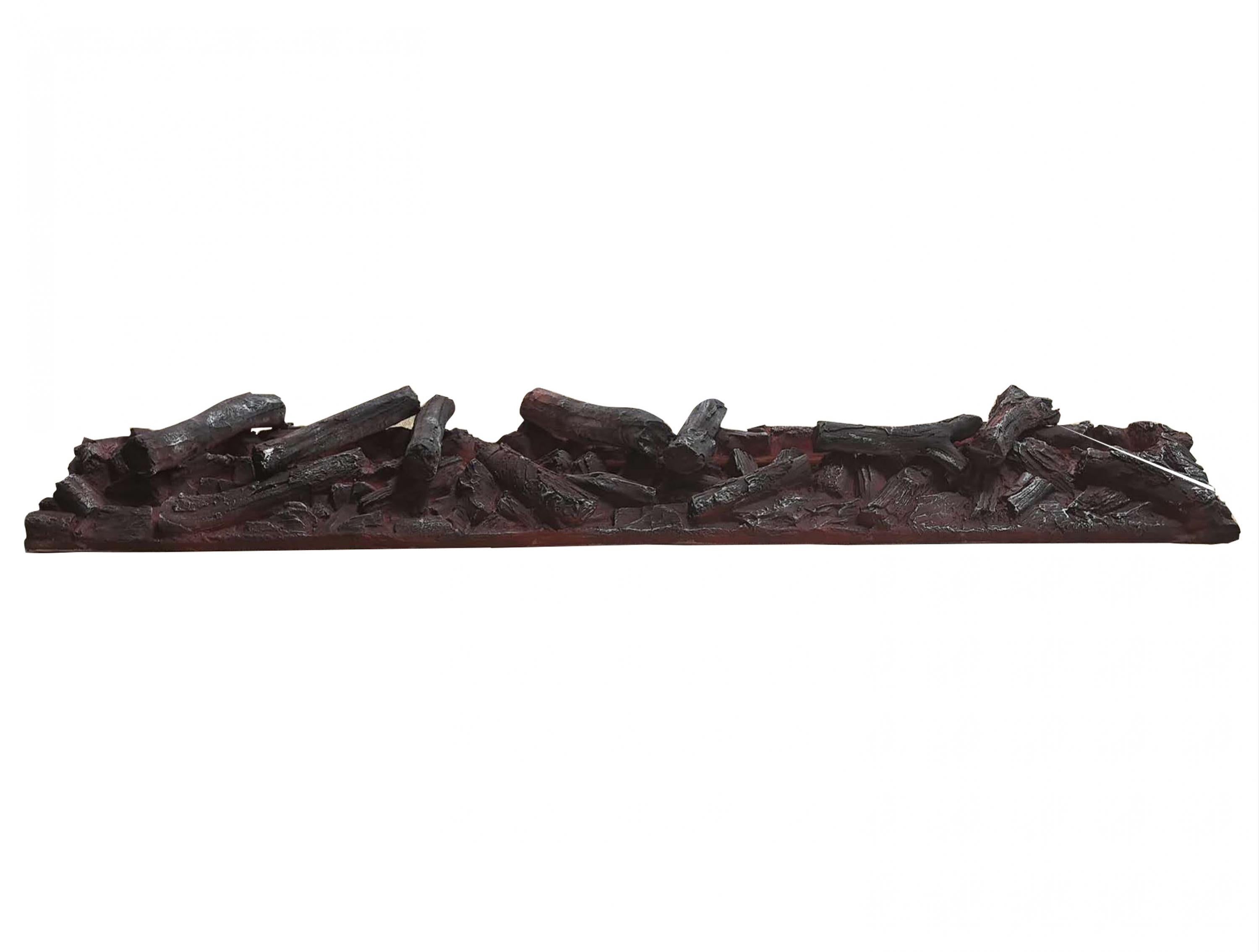 Caminetto decorativo con fiamma simulata e ceppi di legno