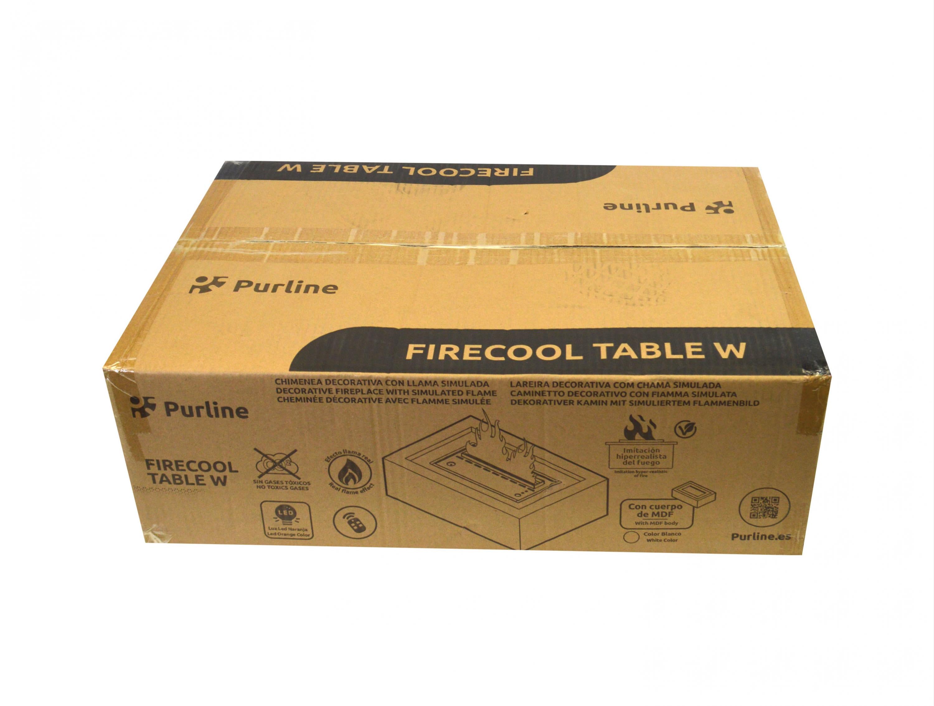 FIRECOOL TABLE W: Caminetto decorativo da tavolo con fiamma simulata e corpo in MDF