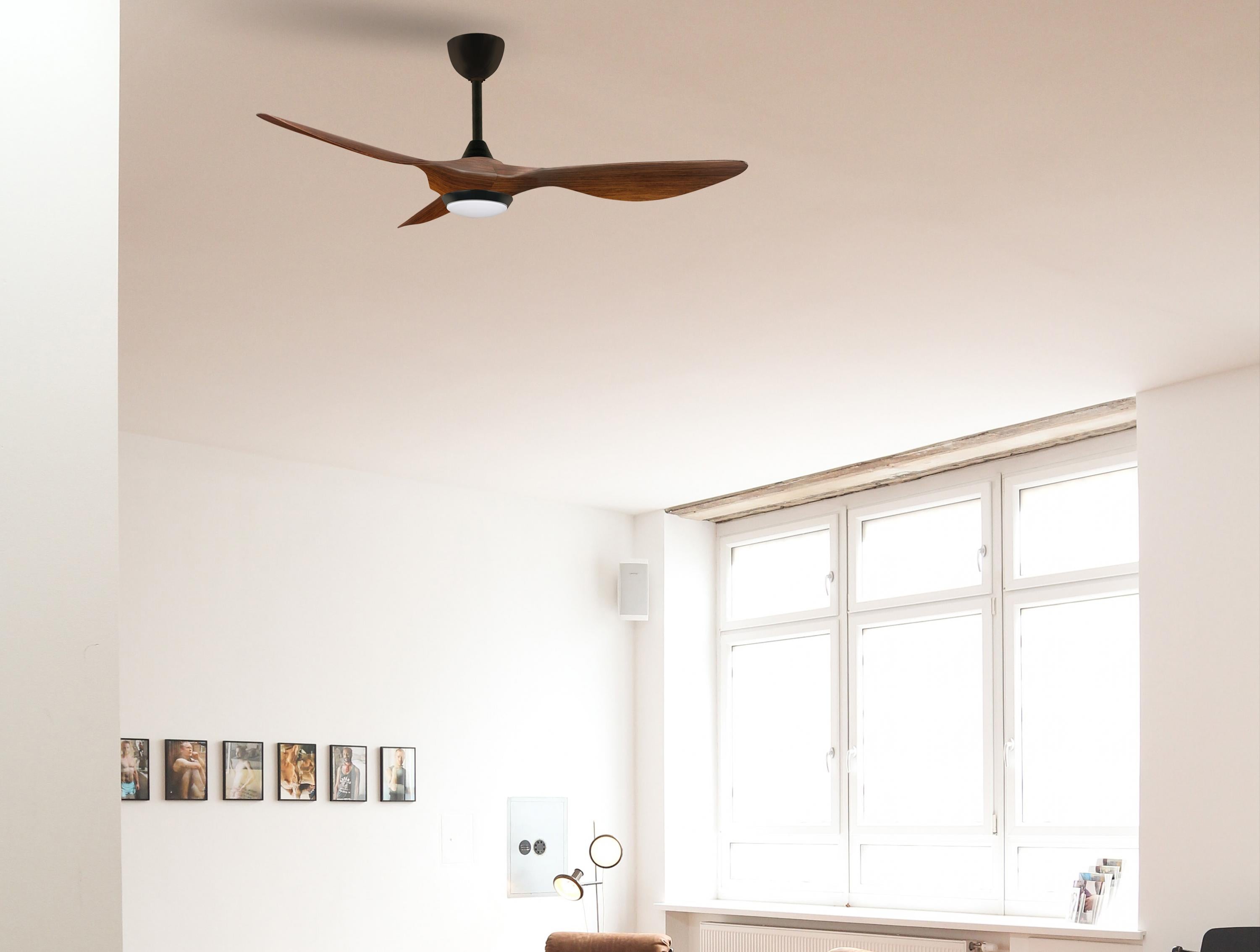 Ventilatore da soffitto ø132 cm con LED e Wifi Reversibile Hypersilence