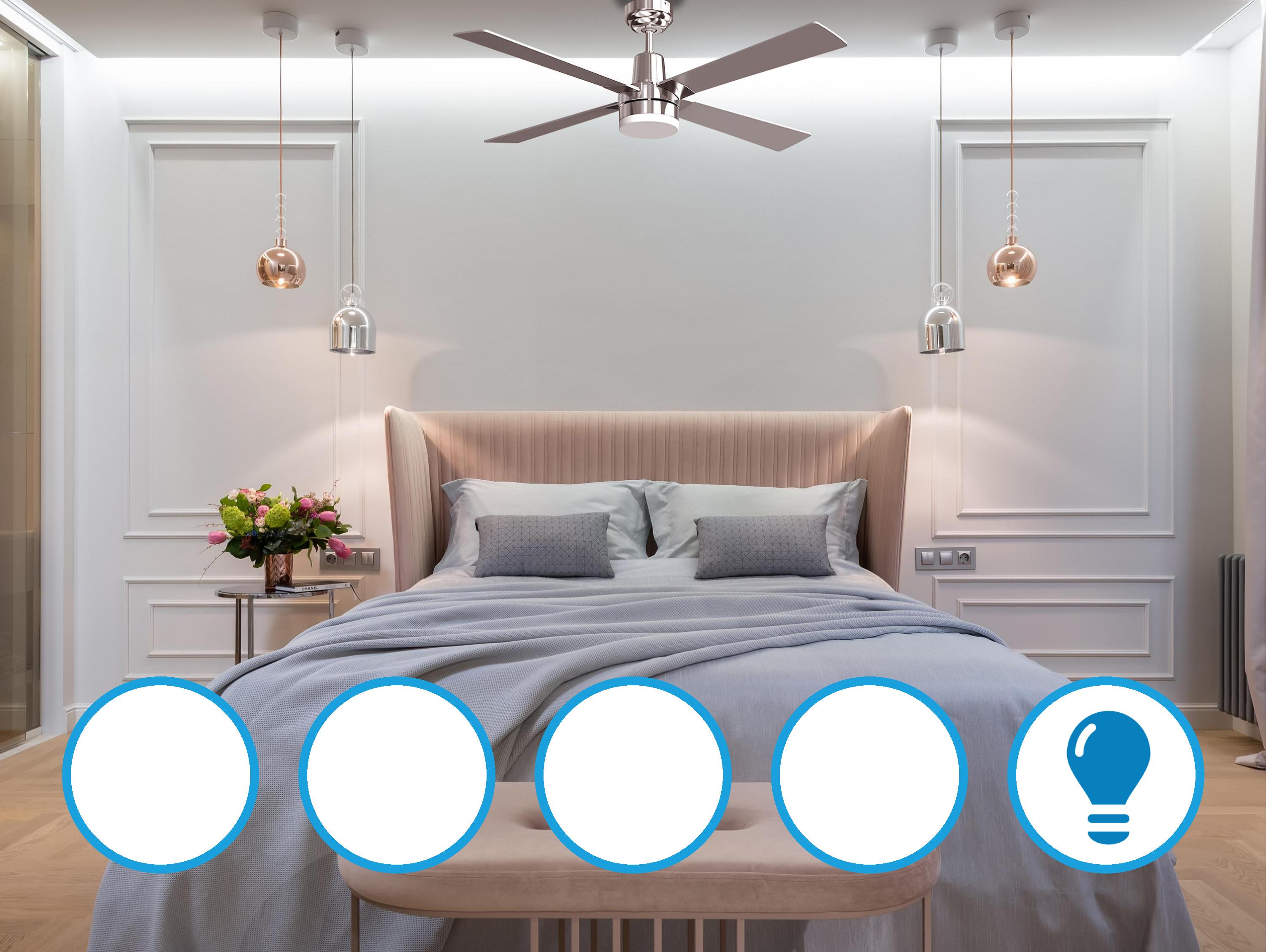 ELECTRON: Ventilatore da soffitto ø122 cm con LED e Wifi Reversibile Hypersilence