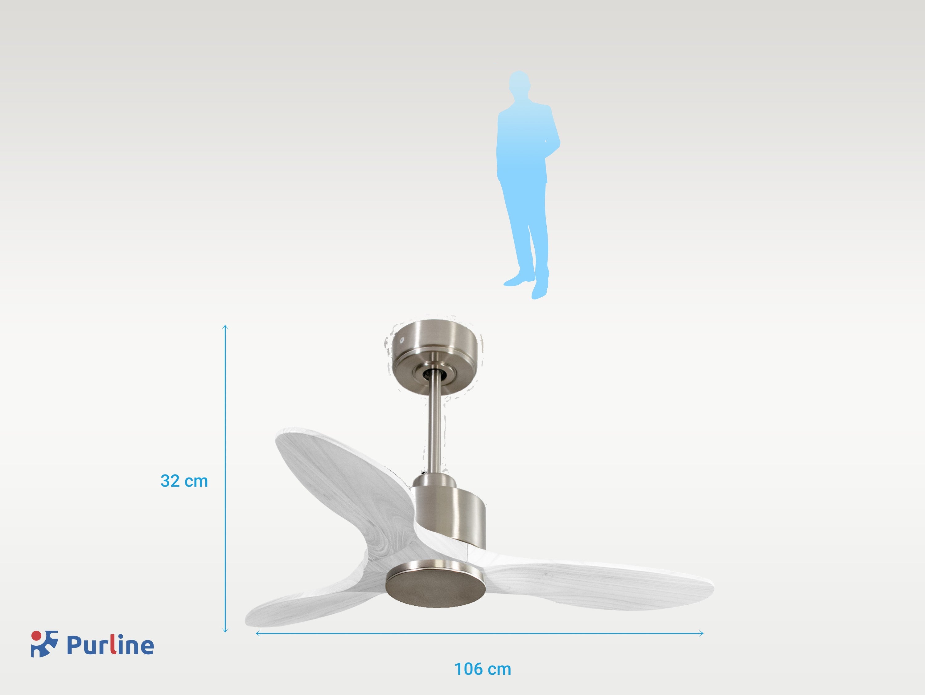   Ventilatore da soffitto Reversibile Termostato Wifi Motore CC Tetti inclinati Telecomando Hypersilence Memoria