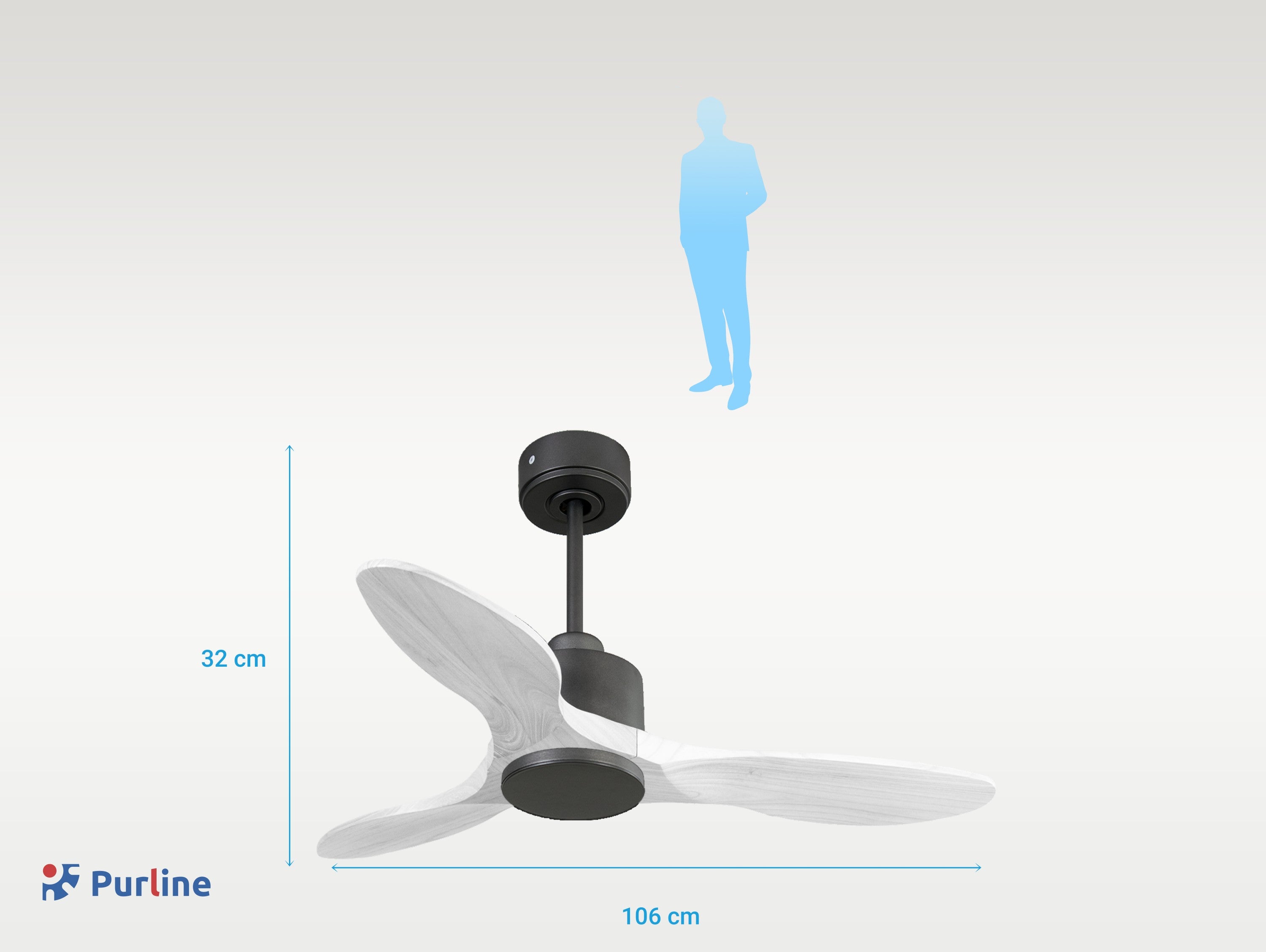 LimaD106C0365193: Ventilatore da soffitto Reversibile Termostato Wifi Motore CC Tetti inclinati Telecomando Hypersilence Memoria Shopify Vendible (AUTOMATICO)