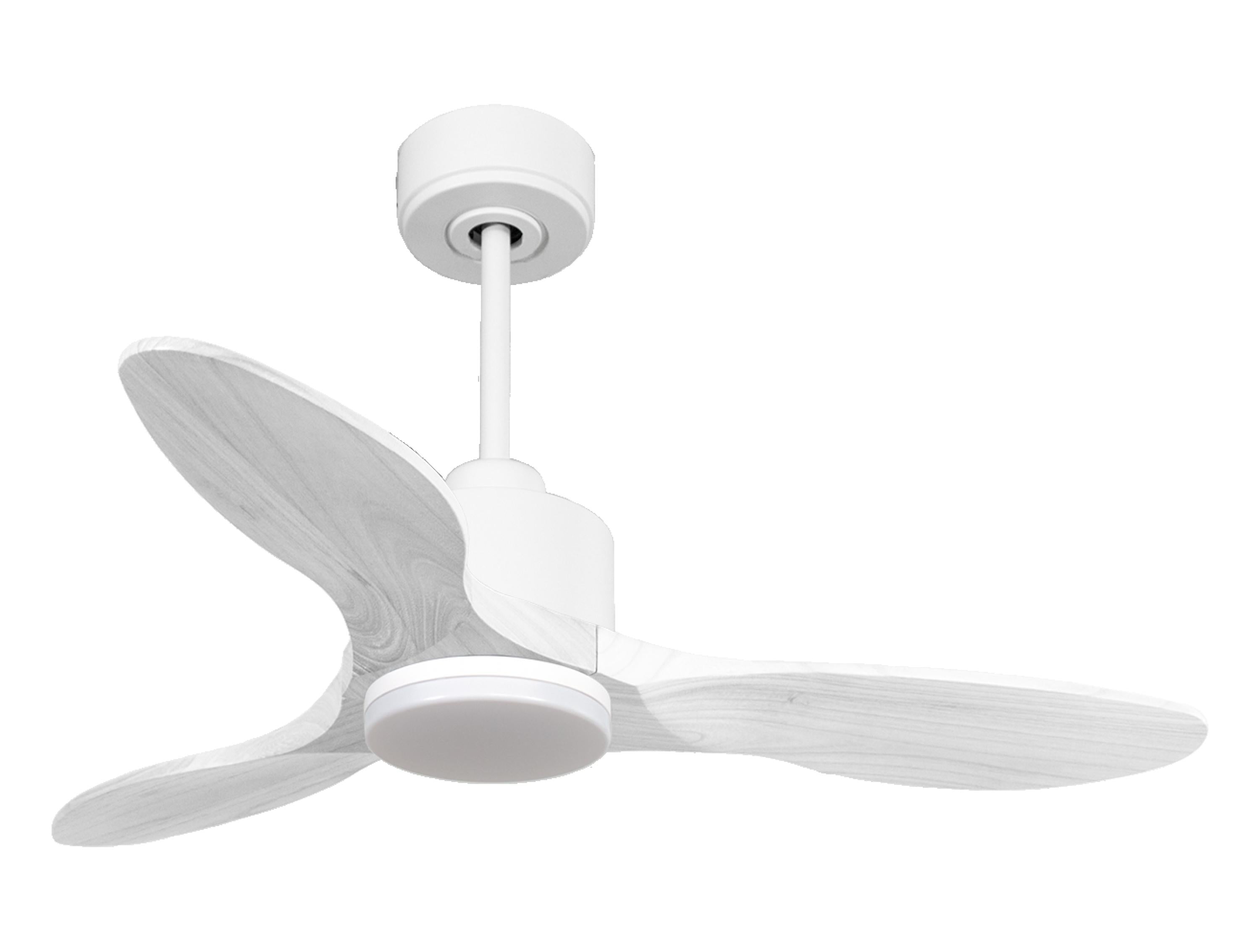 Ventilatore da soffitto Reversibile Termostato Dimmabile Wifi Motore CC Tetti inclinati Telecomando Luce a tre toni Hypersilence Memoria Shopify Vendible (AUTOMATICO)