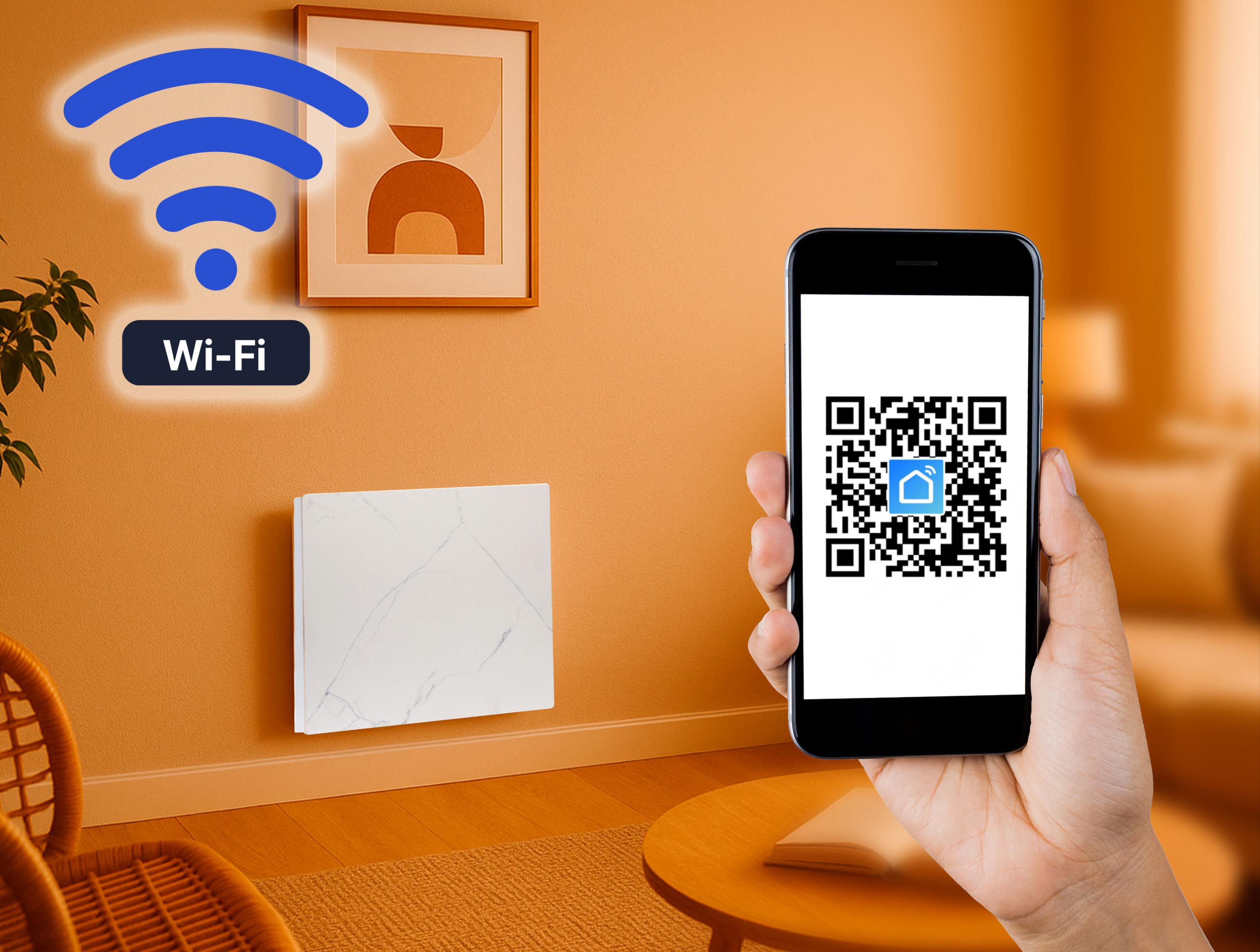 Emettitore termico con frontale in ceramica con finitura marmorea