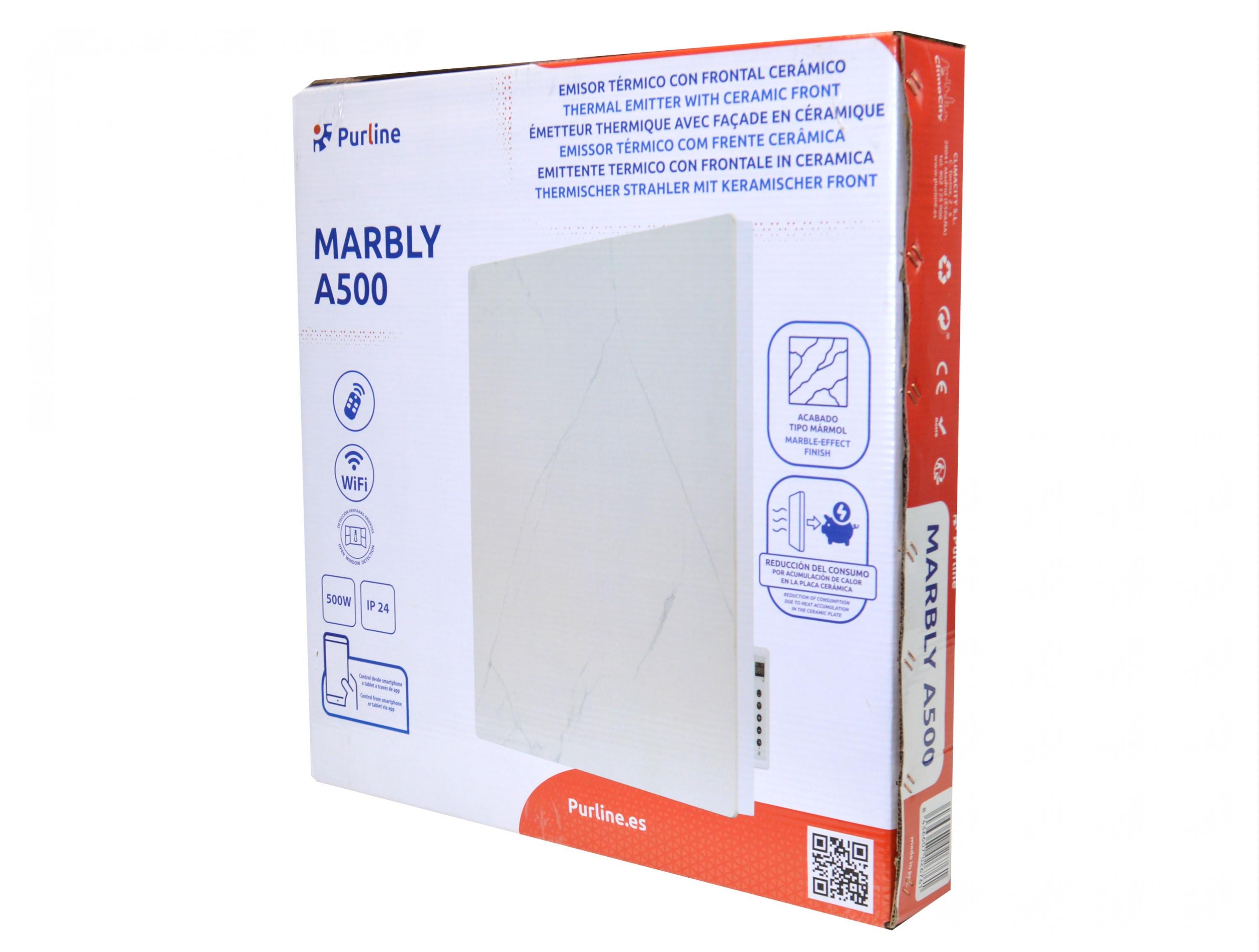 Emettitore termico con frontale in ceramica con finitura marmorea