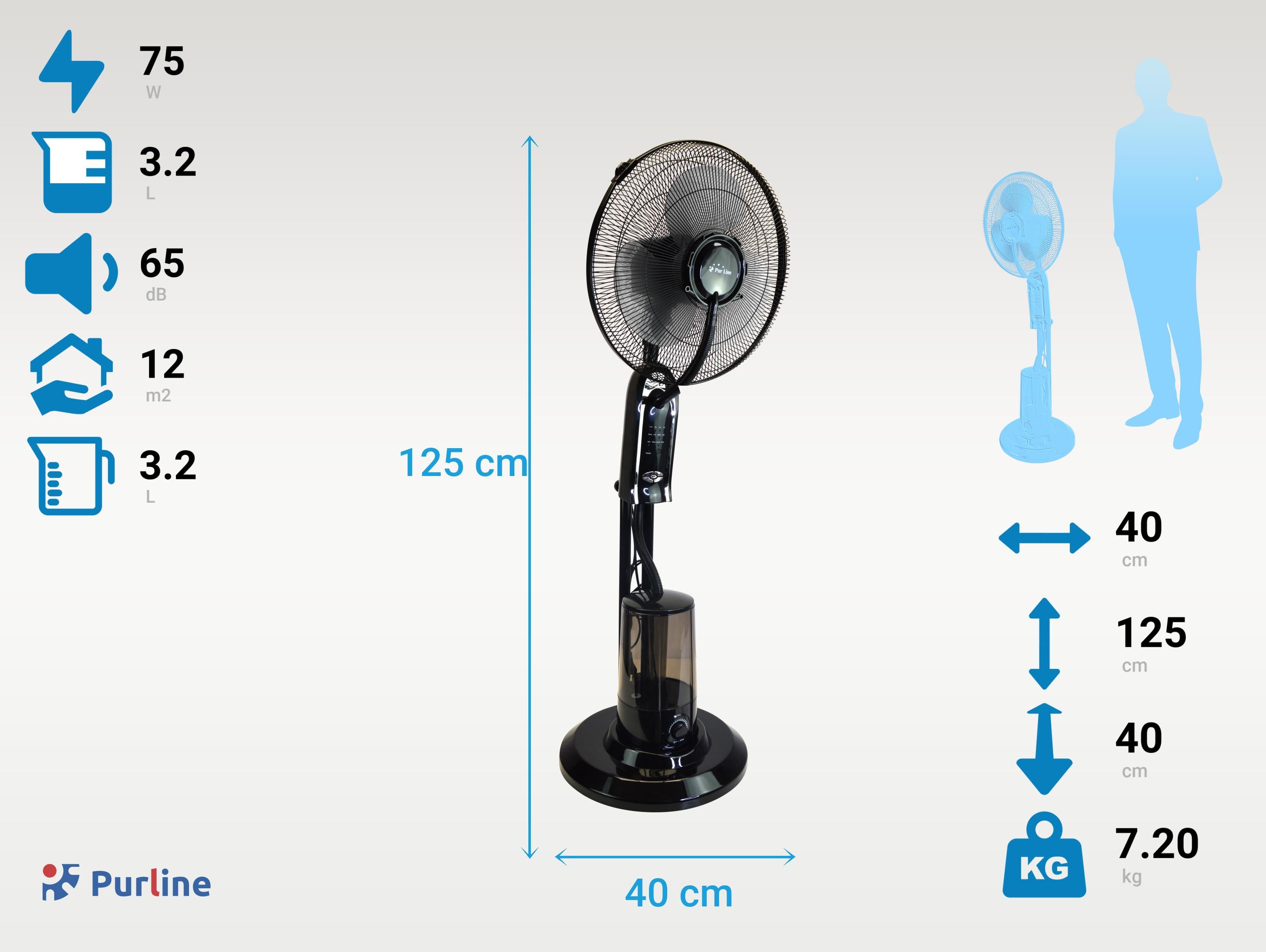 Ventilatore nebulizzatore ø 65 cm per interni ed esterni con telecomando