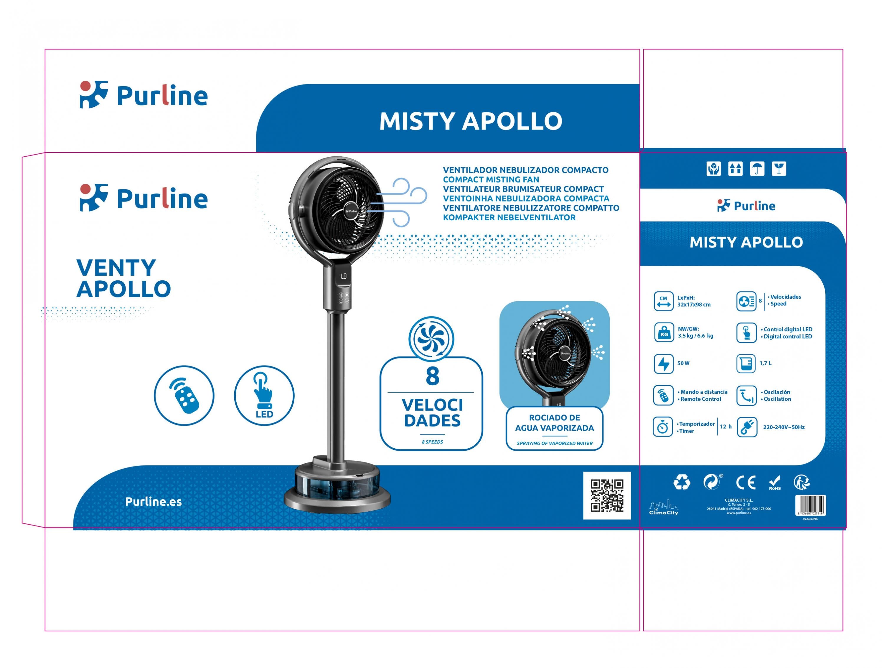 Ventilatore compatto per nebulizzazione