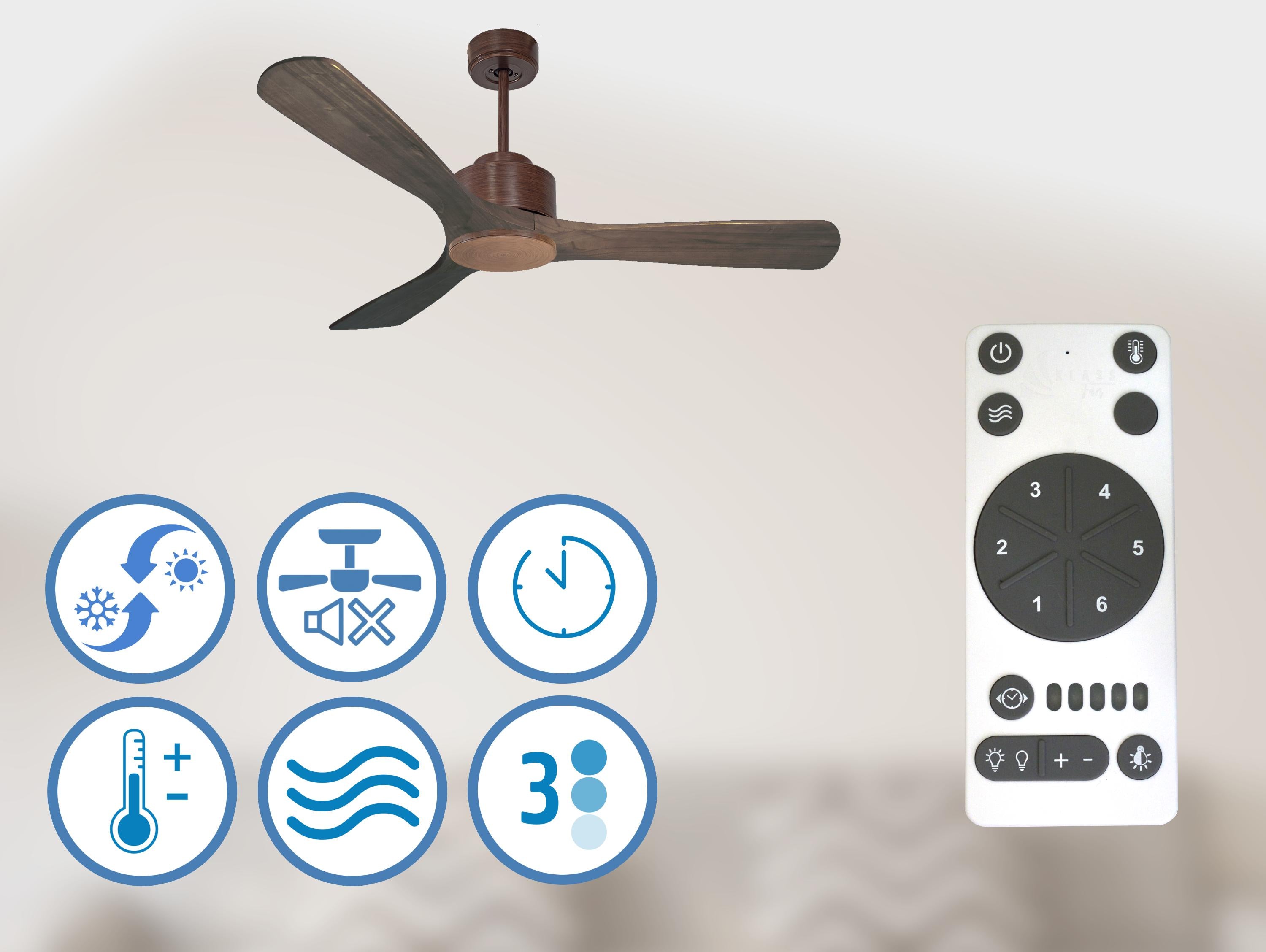 Moyo D132 C02 66865: Ventilatore da soffitto ø132 cm con Wifi Reversibile Hypersilence