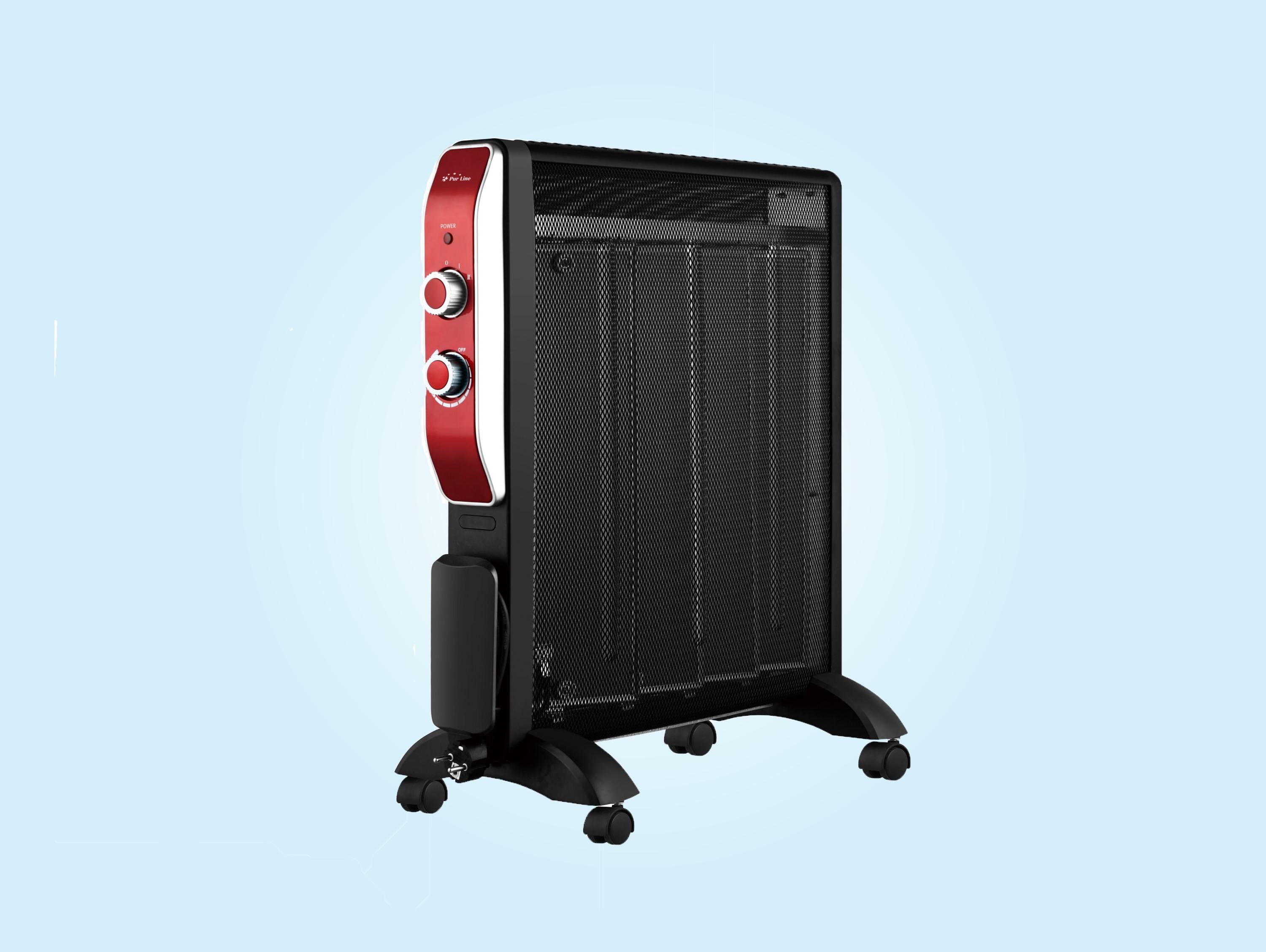 Stufa elettrica portatile colore bianco, pannelli radianti in mica, riscaldamento rapido a basso consumo 2000 W con termostato