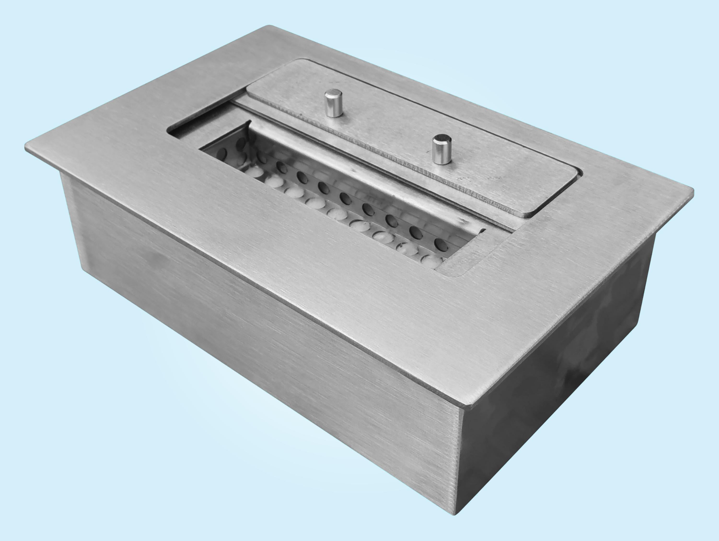 Blocco di combustione in acciaio da 25 cm con fibra ceramica e coperchio regolatore di fiamma 1,2L