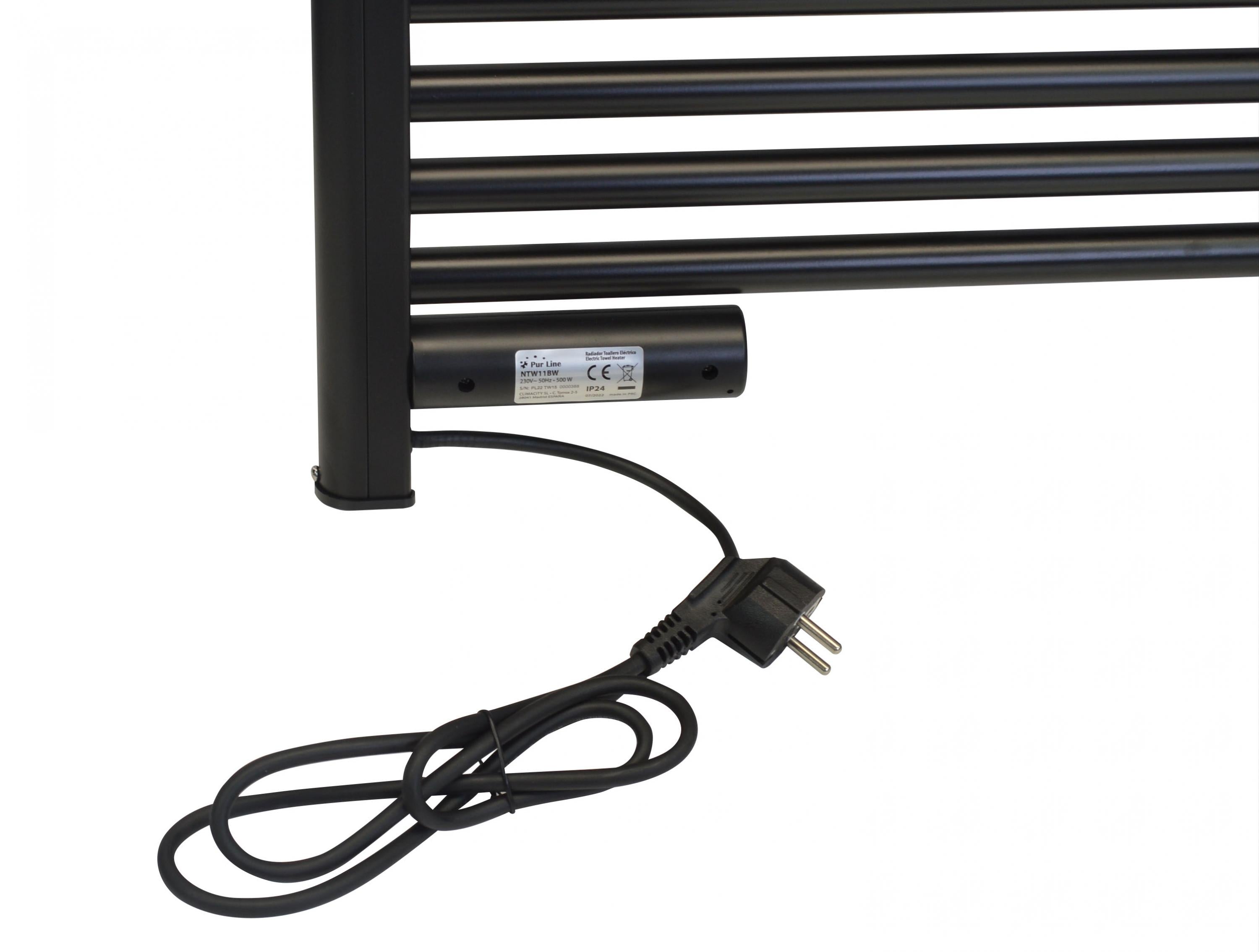 NTW-11B: Portasciugamani nero con timer 500W