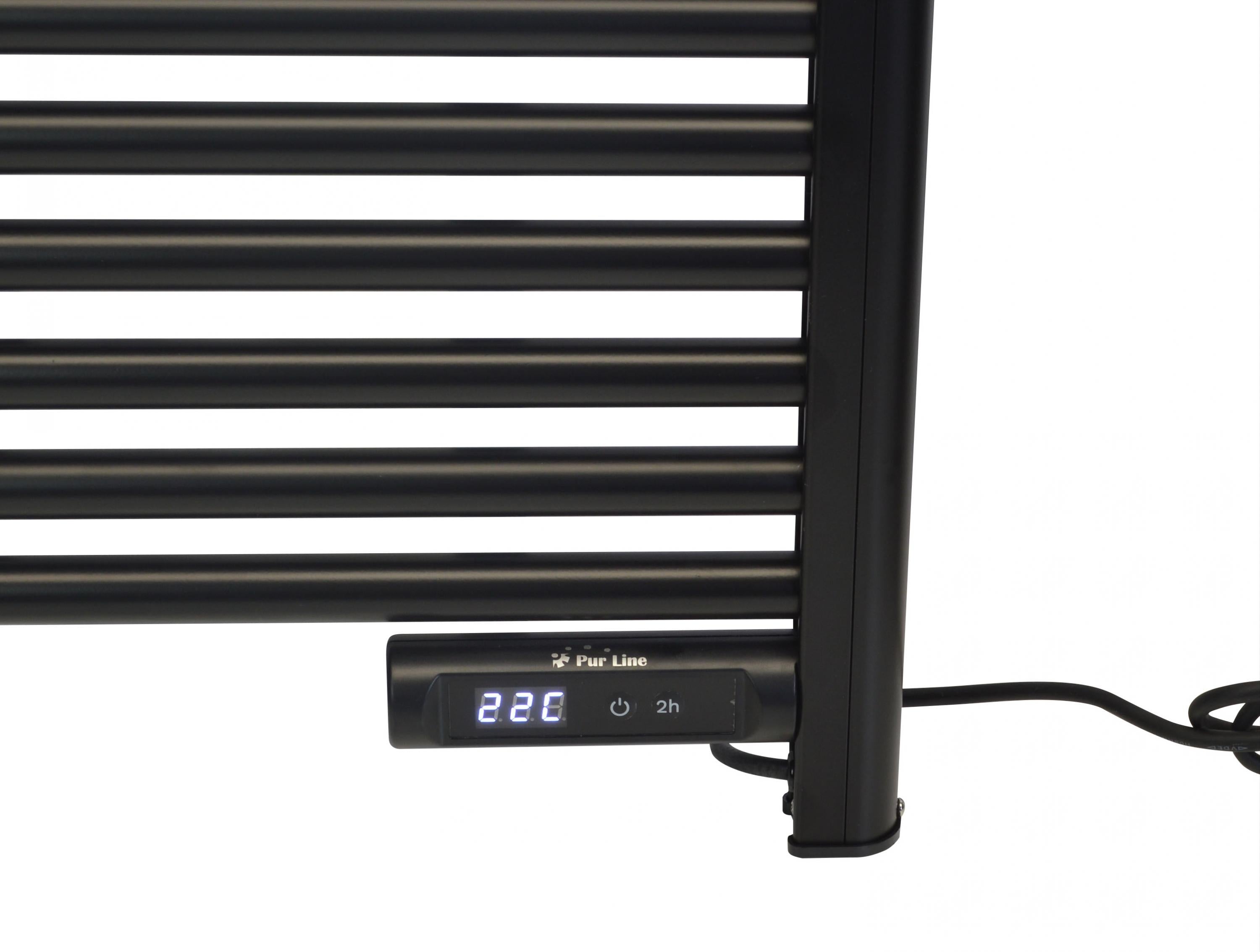 Potenza massima 500 W Portasciugamani nero con timer 500W