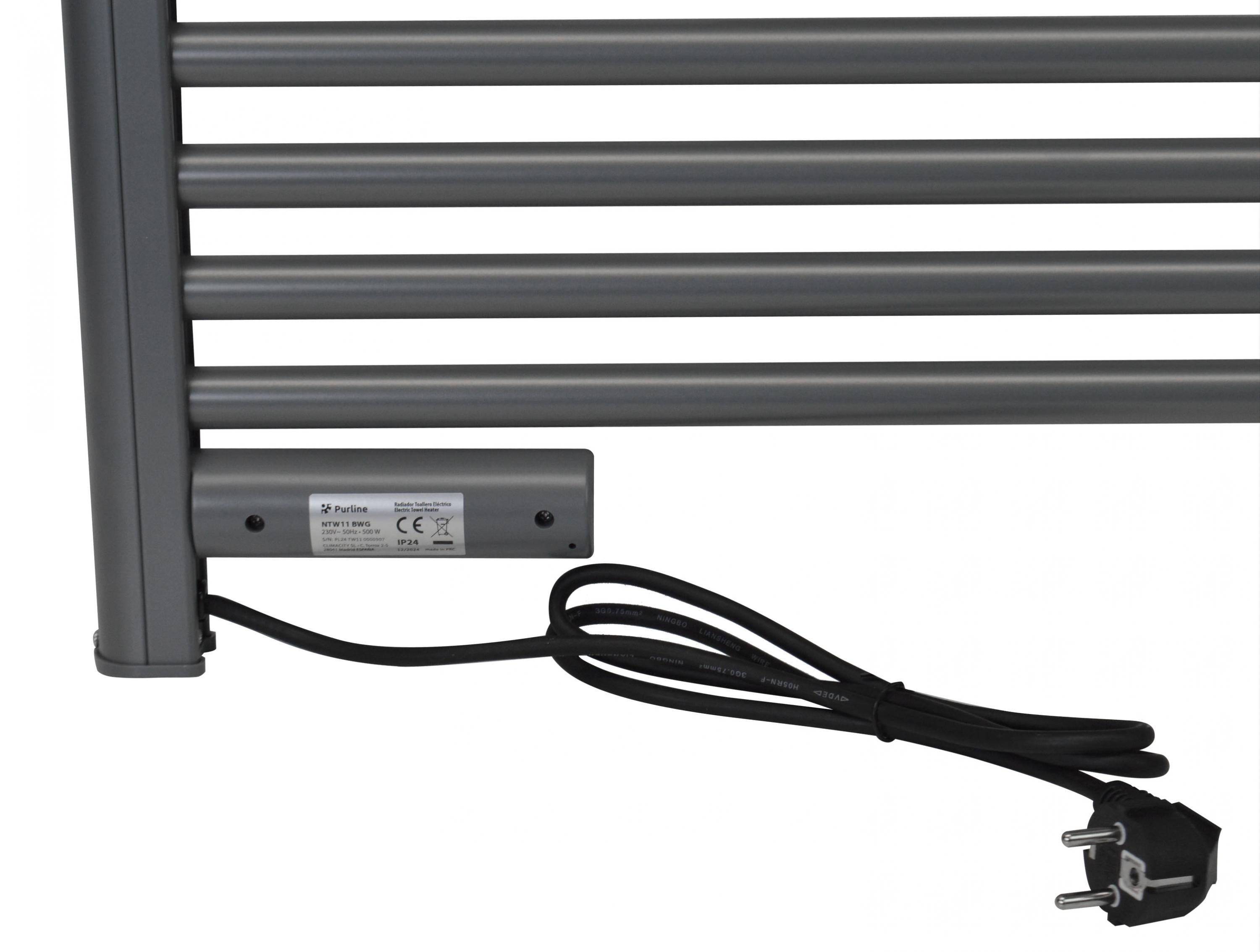 NTW-11G: Portasciugamani grigio con timer 500W