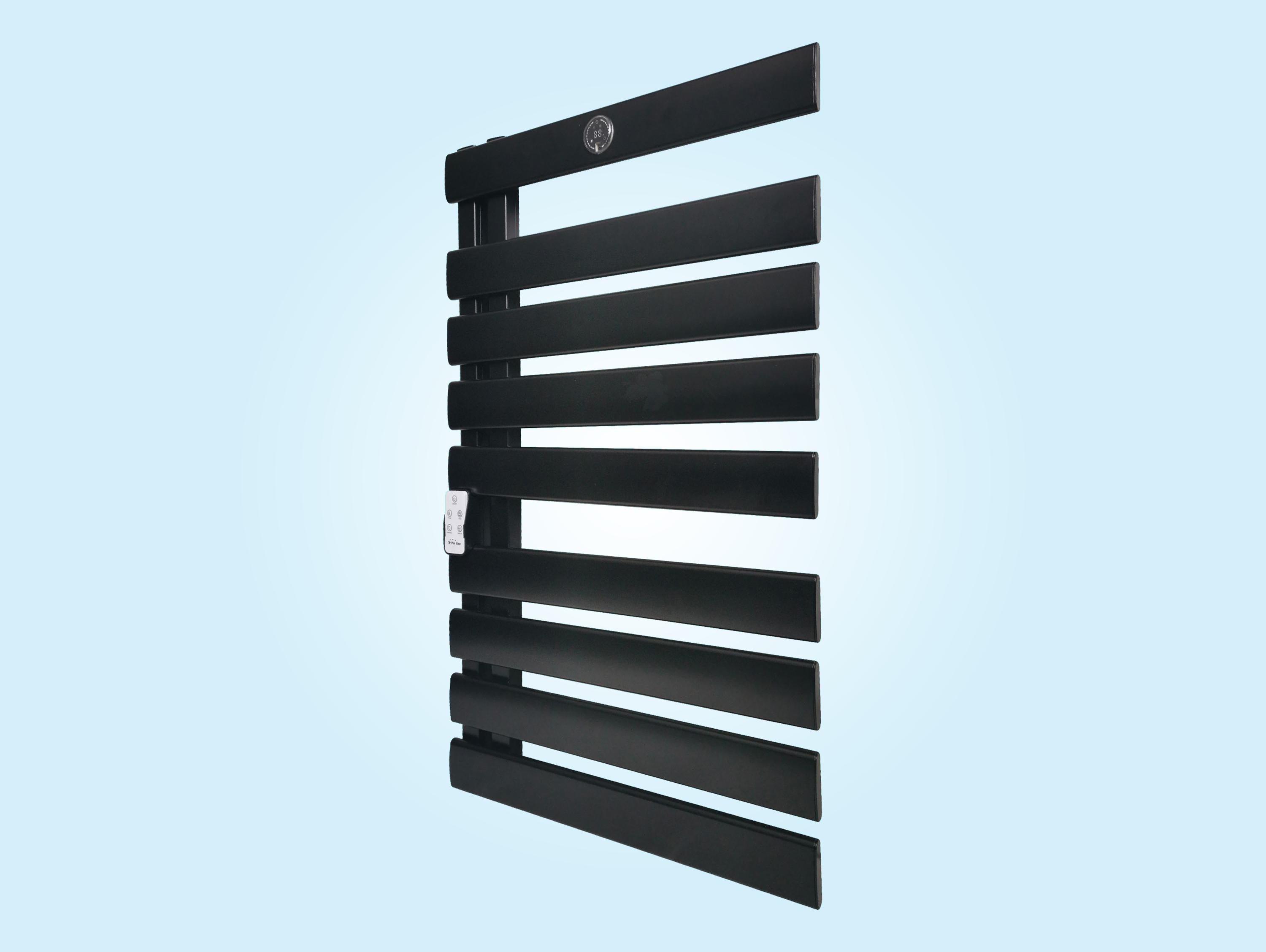 Scaldasalviette elettrico in alluminio nero da 500W con controllo WiFi