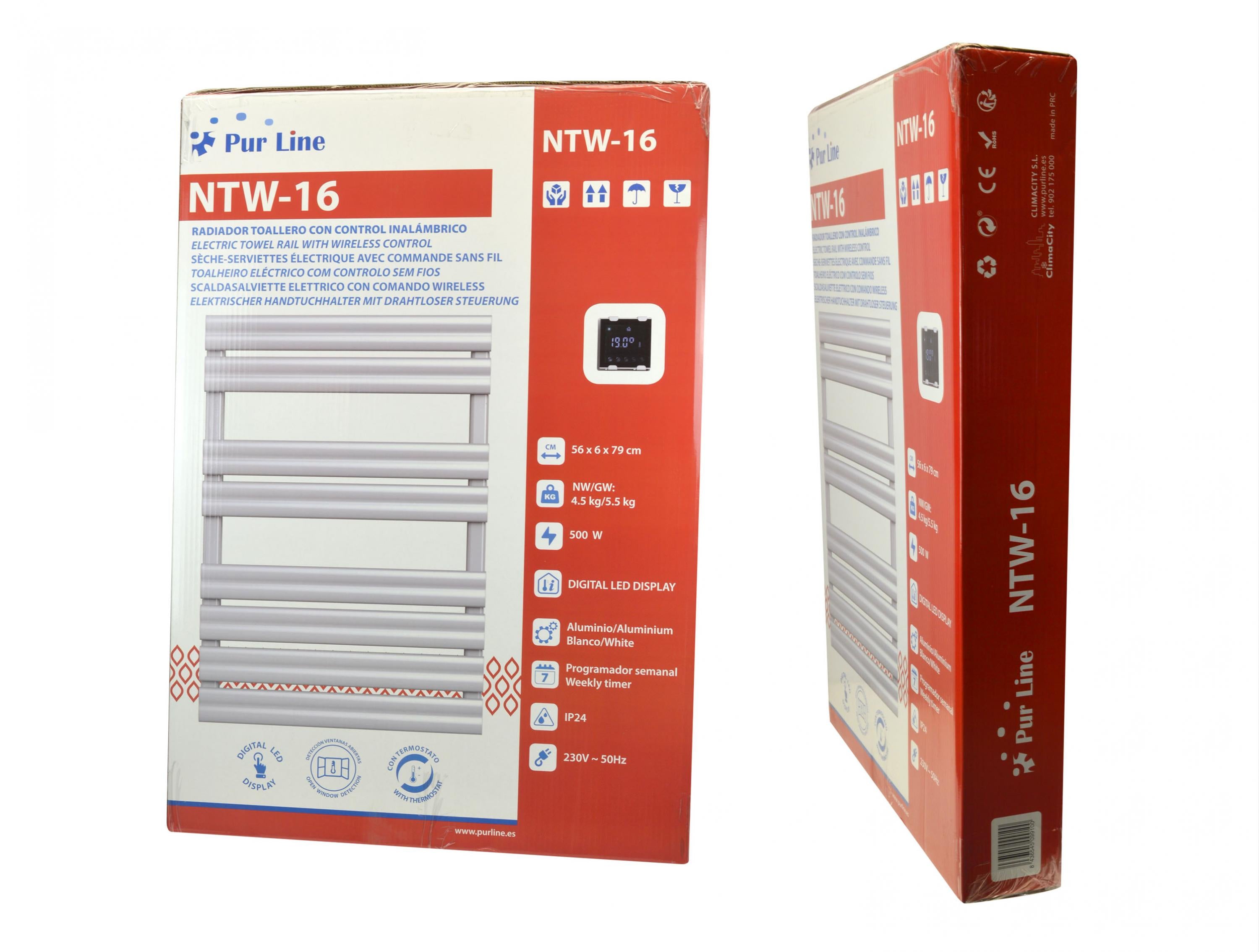 Portasciugamani bianco con comando wireless 500W